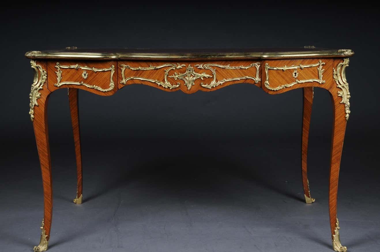 French Bureau Plat / Desk In Louis XV, Paris, Circa 1880 photo vinterior