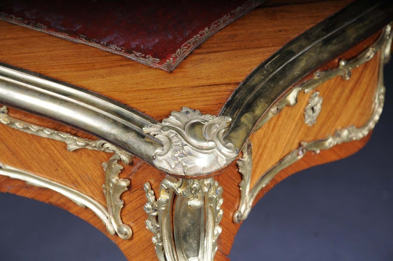 French Bureau Plat / Desk In Louis XV, Paris, Circa 1880 photo vintage