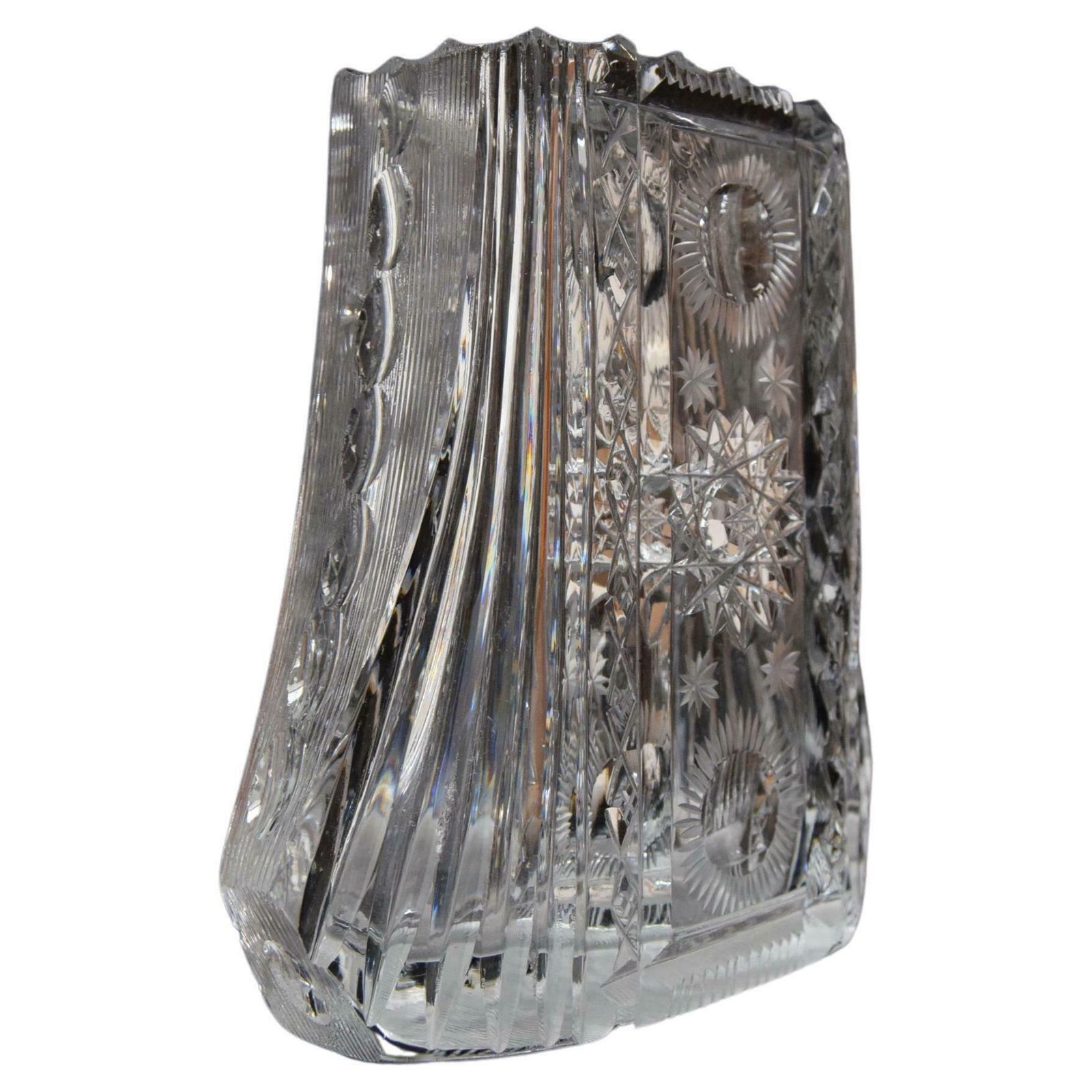 Rare Vintage Vase,Cut Crystal Glass,Bohemia In The 1960's.