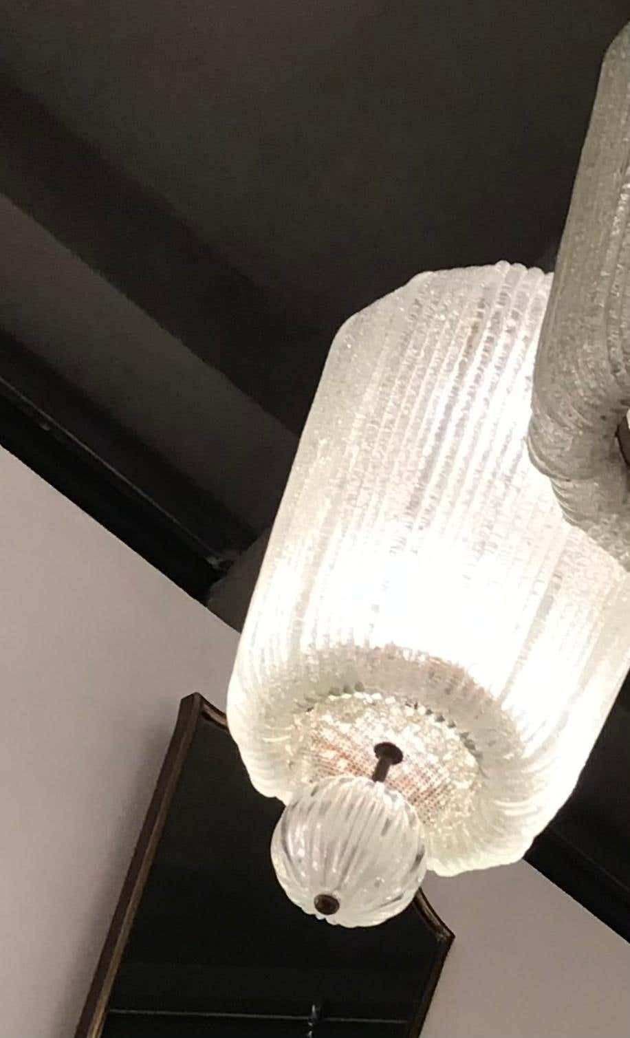 Venini Couple Chandeliers Murano Glass Iron Brass 1940 Italy photo furniture