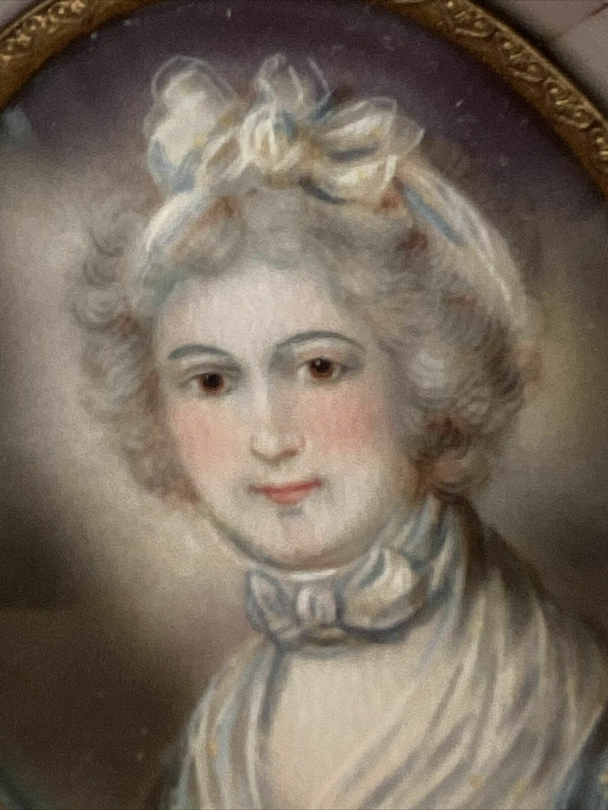 C.1840 Domenico Bossi Oval Miniature Of Female Sitter In Décolleté Finery photo Art