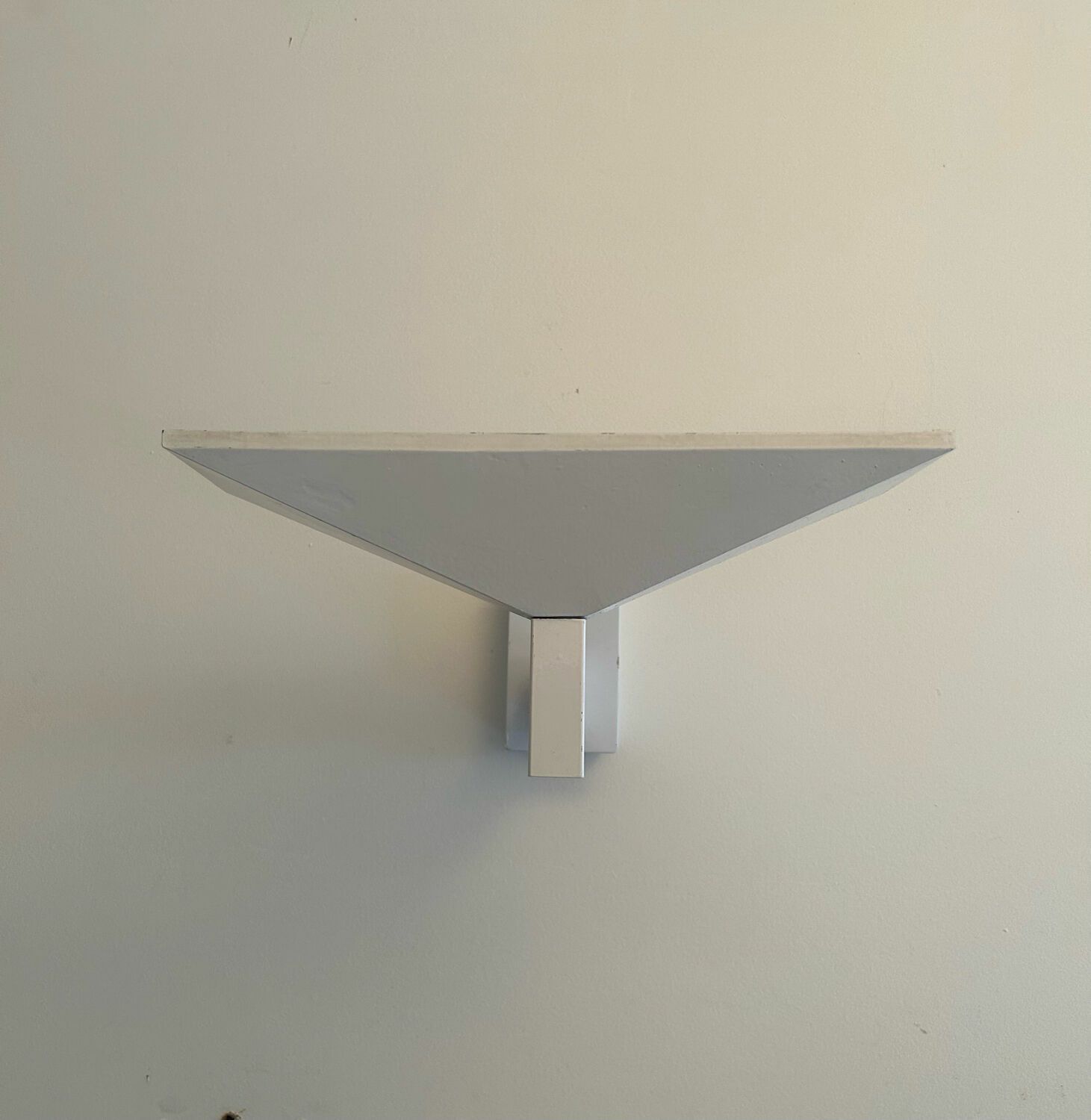264.0 Vintage Modernist Disderot Wall Lamp In White Lacquered Metal, Glass And Light 1970 photo