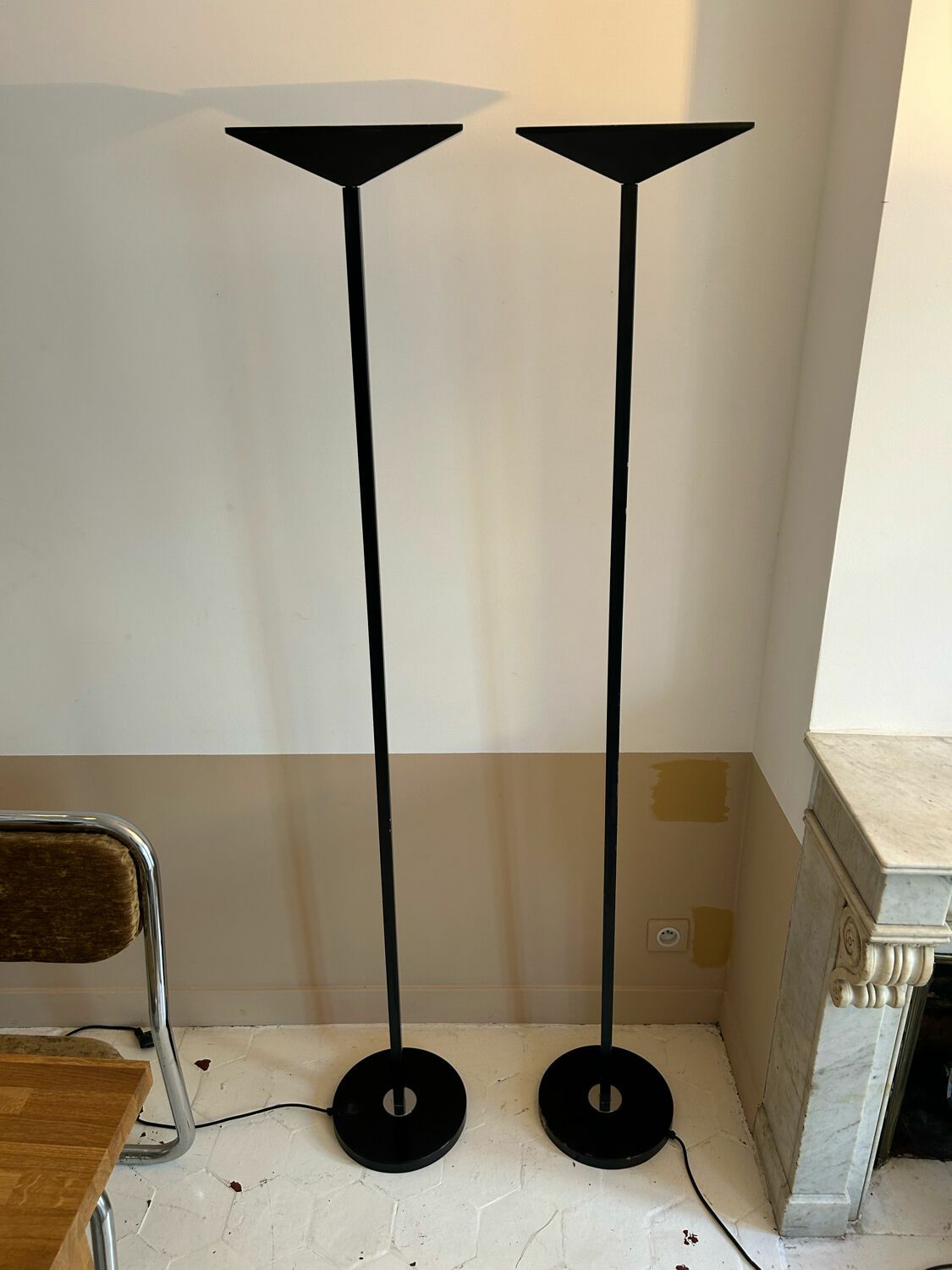 Pair Of Floor Lamps Model "206863", Pierre Disderot For Glass And Light, France 1980 photo 1143.0