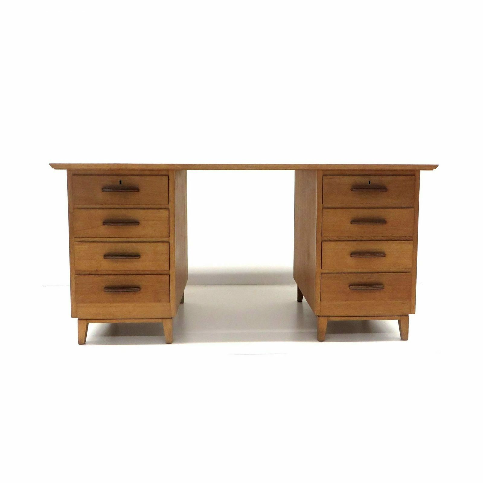 Vintage Desk With Light Green / Gray Top And 8 Drawers Made In The 70s photo for sale