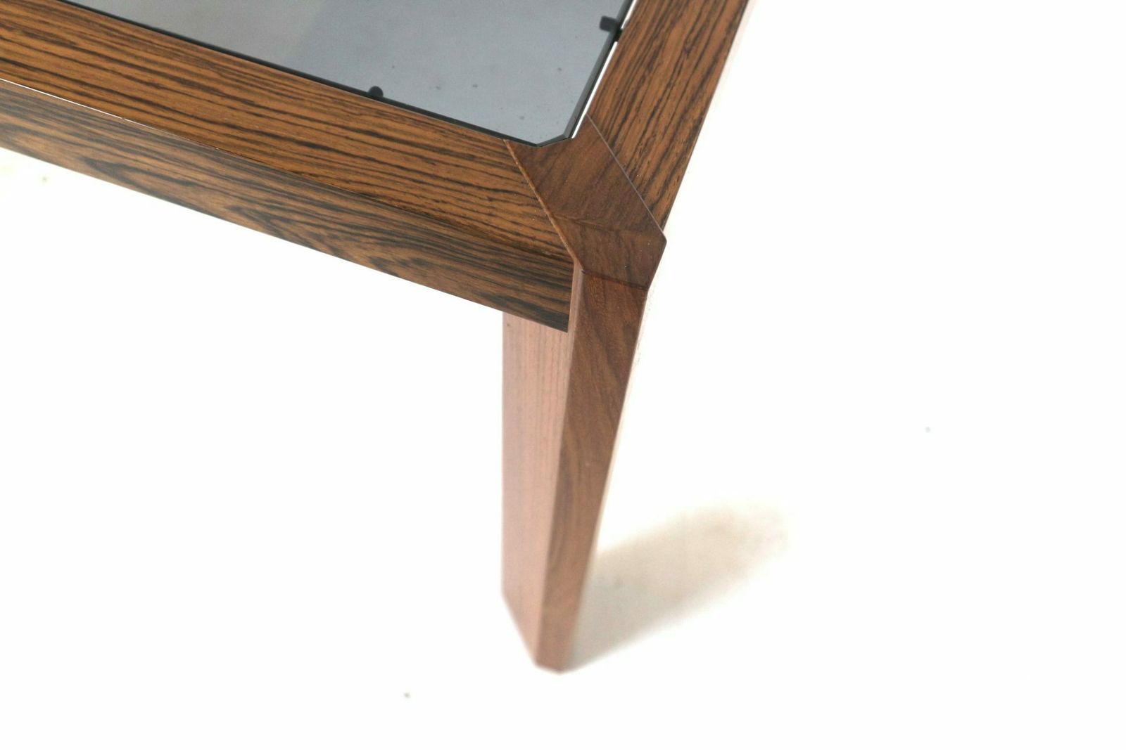 Square Vintage Coffee Table With Smoked Glass Top Made In The 60s photo for sale