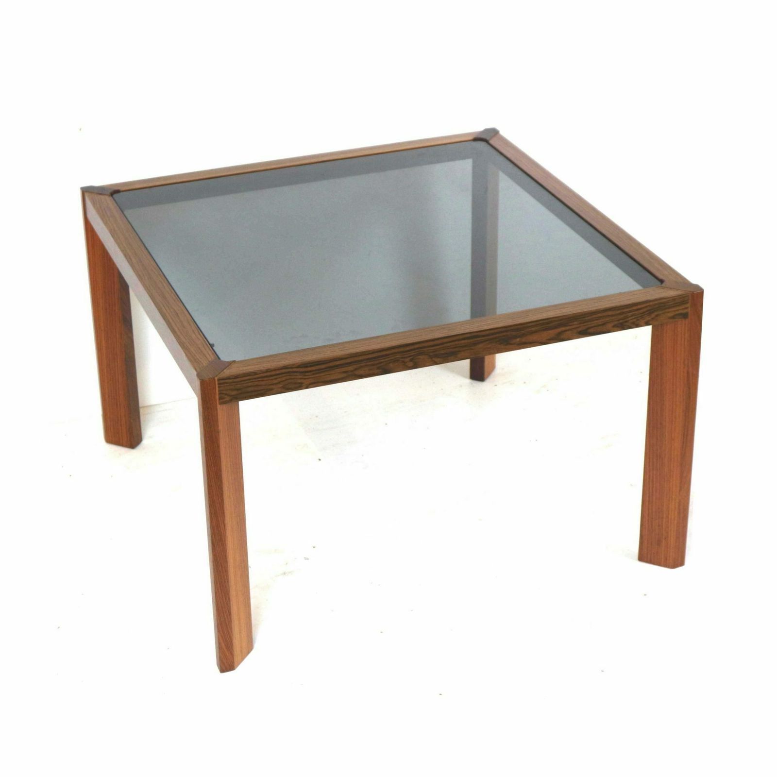 Square Vintage Coffee Table With Smoked Glass Top Made In The 60s photo buy