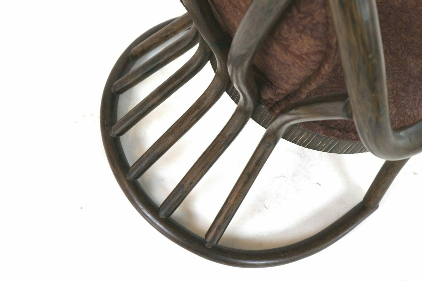 photo furniture Vintage Manou Rattan Set Of 2 Armchairs And Table With Glass Top Made In The 70s