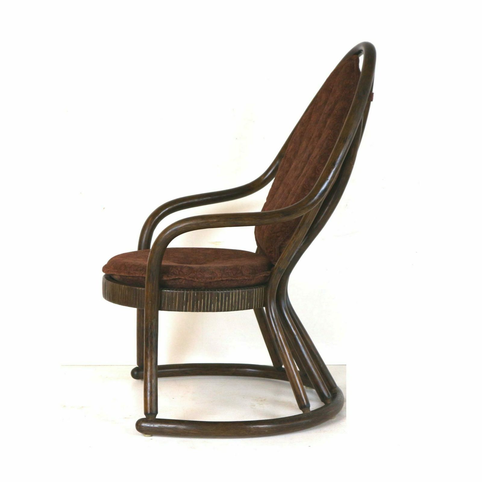 Furniture Vintage Manou Rattan Set Of 2 Armchairs And Table With Glass Top Made In The 70s photo