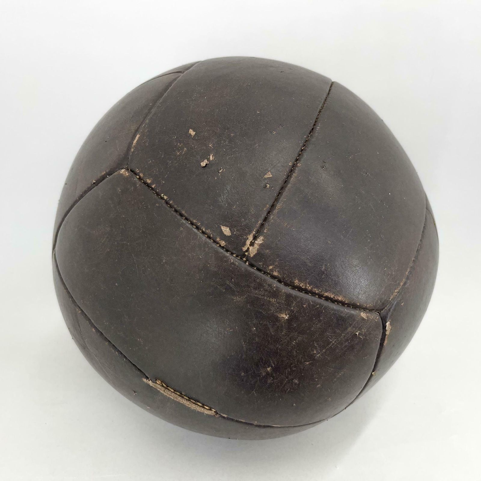 Large Vintage Black Leather Medicine Ball, 1930's photo buy