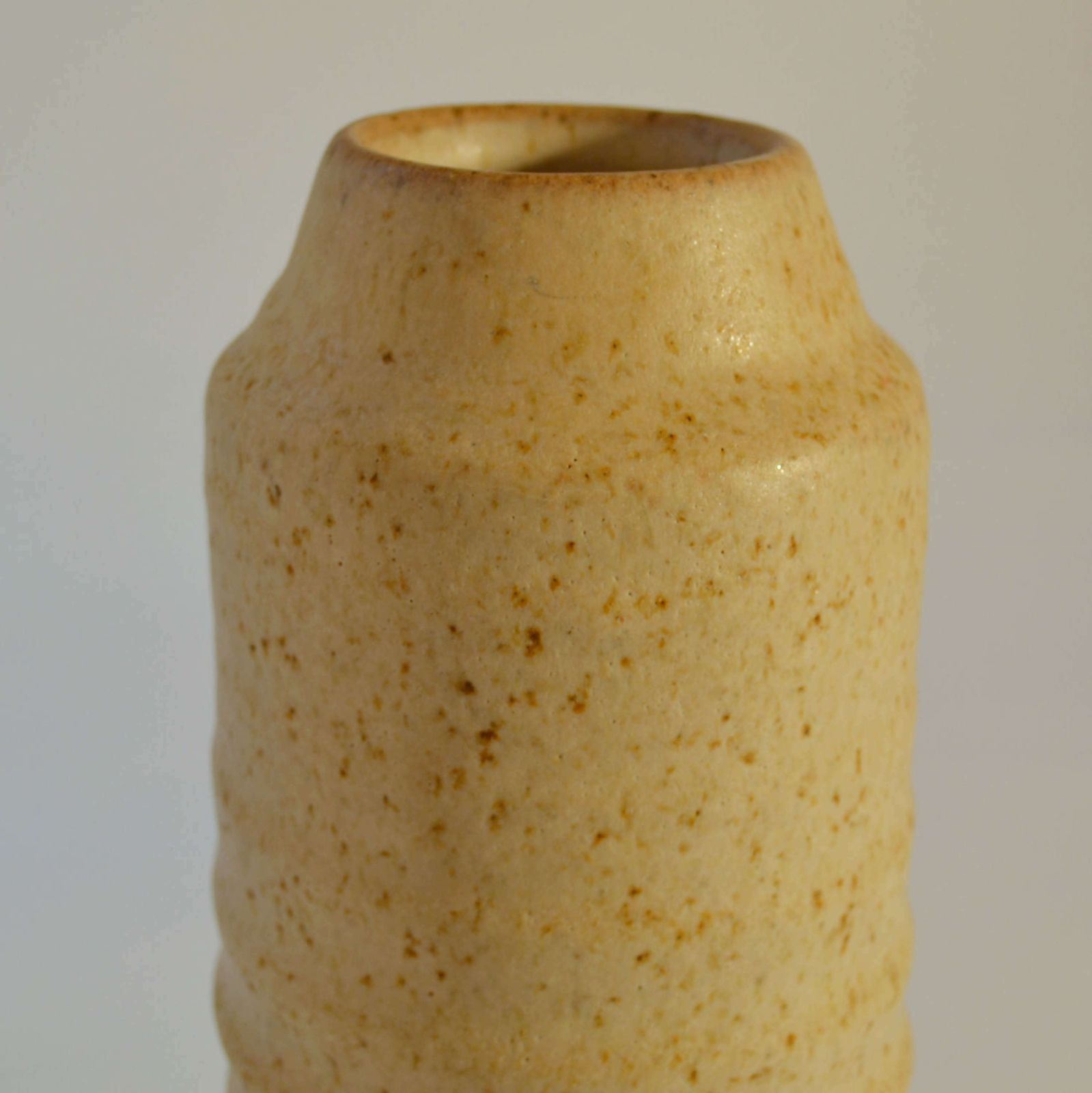 650.0 Group Of Mid Century Ceramic Studio Vases Off White Tones photo
