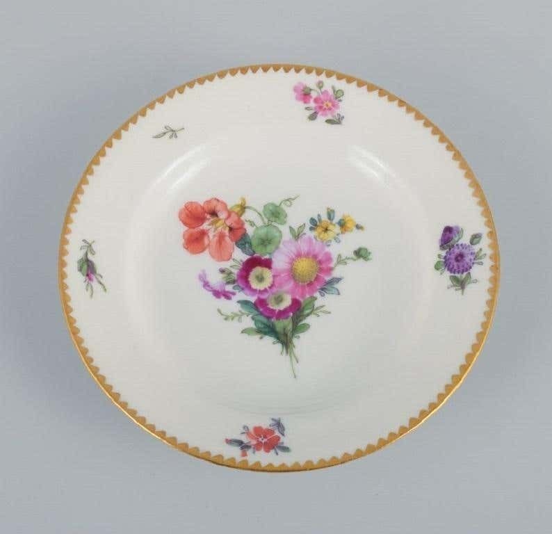 B&G, Bing & Grondahl Saxon Flower. Six Cake Plates Decorated With Flowers photo 250.0