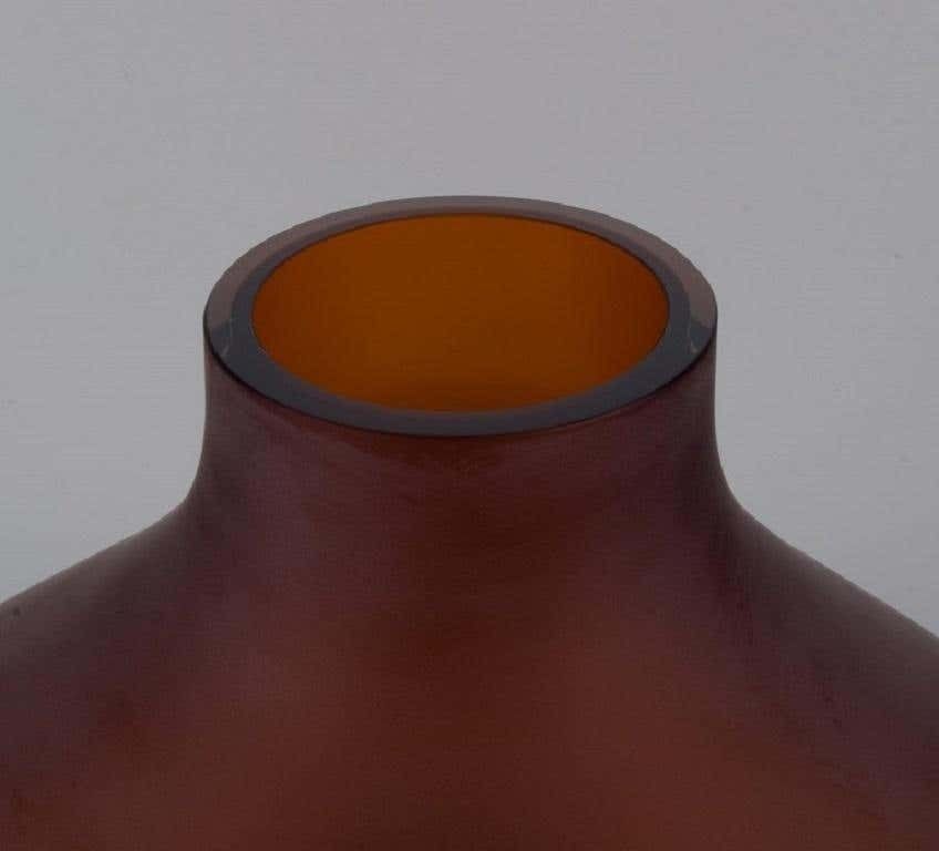 Salviati, Murano, Large Vase In Brown Hand Blown Art Glass, About 2000 photo for sale