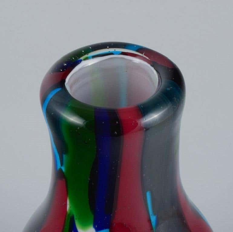 Large Mouth Blown Murano Vase In Art Glass, 1970s photo Home Decor