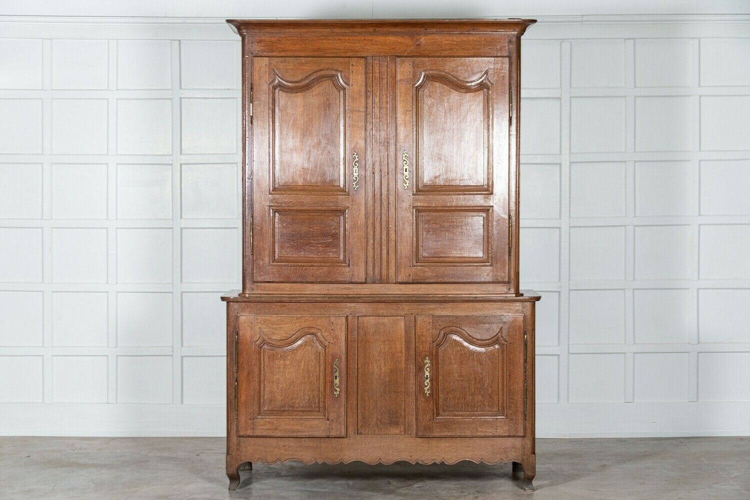 Large French 19thc Oak Buffet Deux Corps