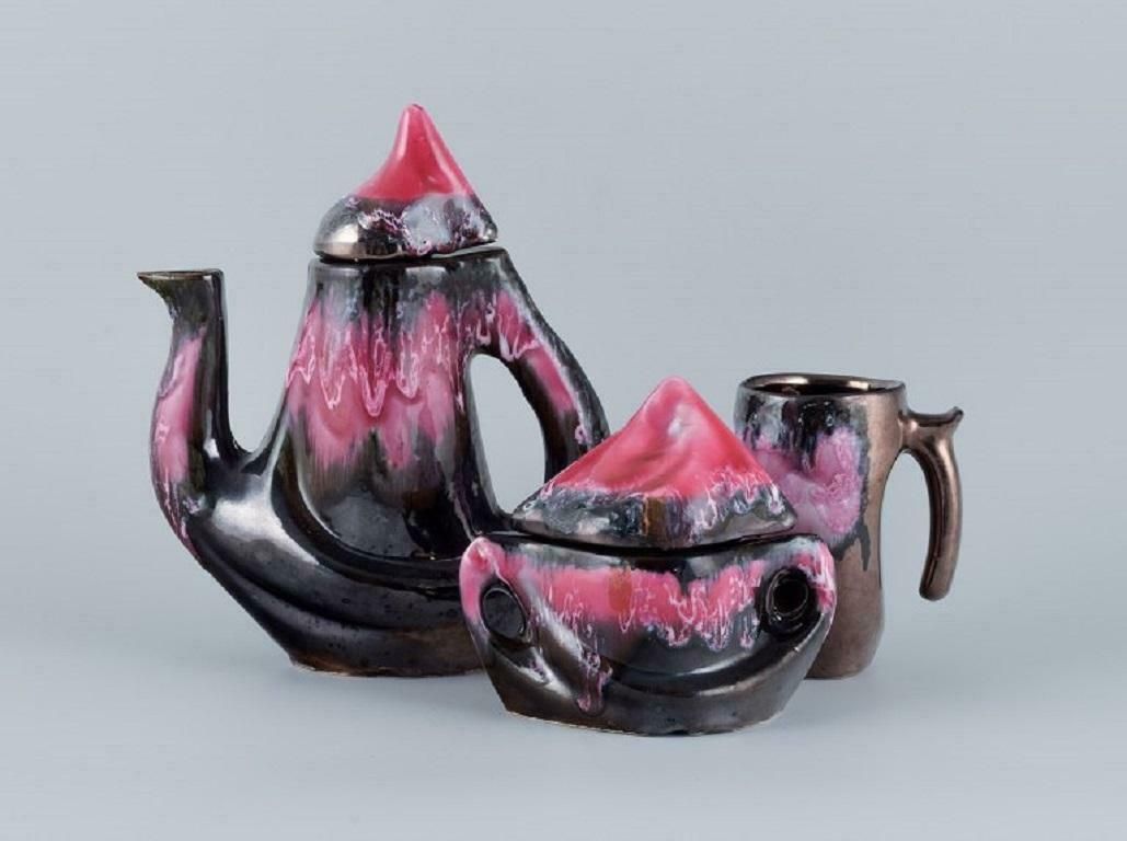 Vallauris, France, Coffee Pot, Lidded Bowl And A Coffee Mug
