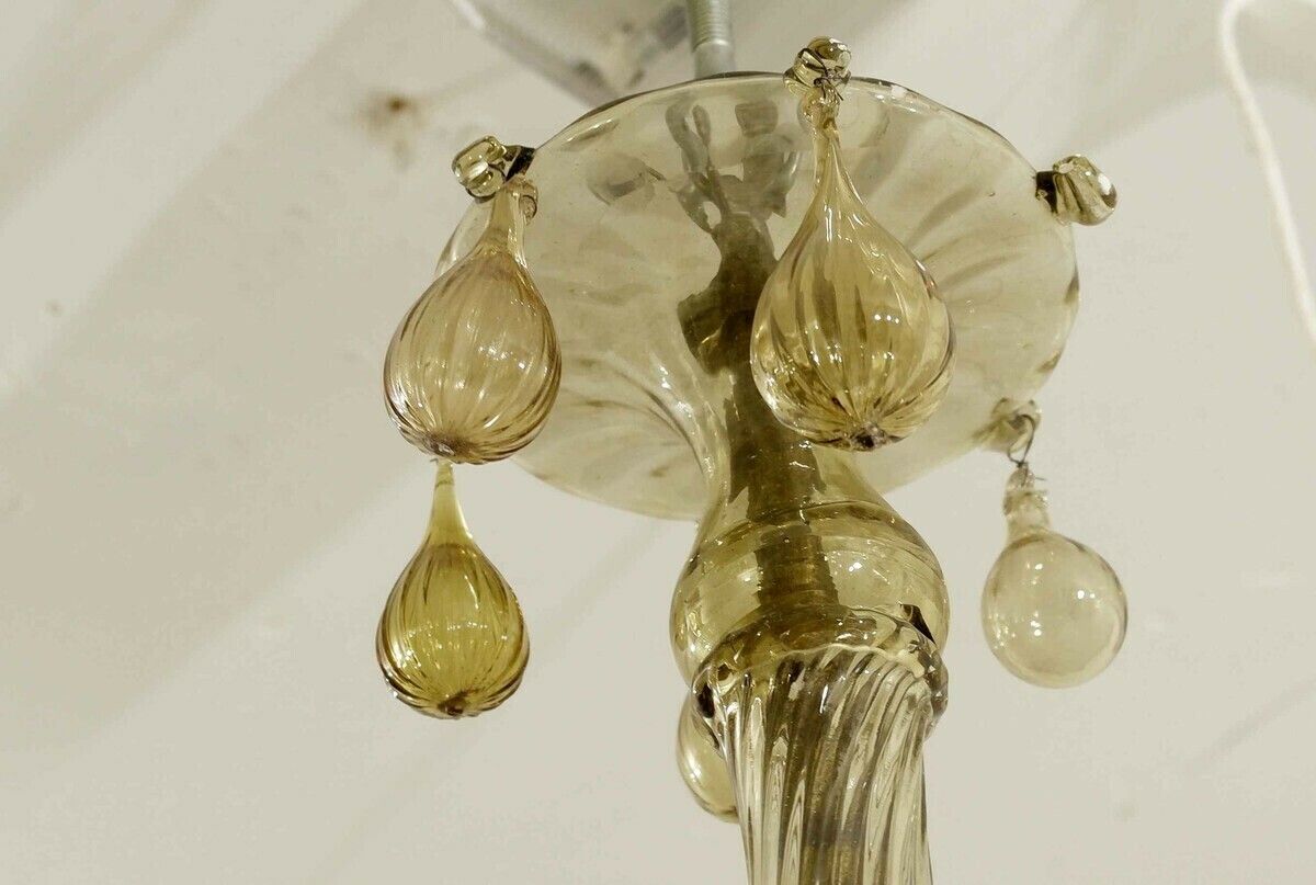Italian Mid Century Murano Glass Chandelier photo furniture