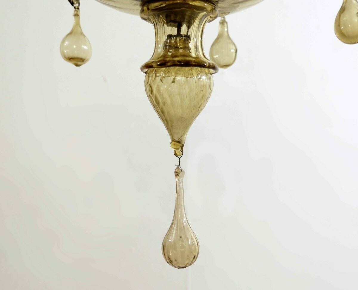 Italian Mid Century Murano Glass Chandelier photo vintage