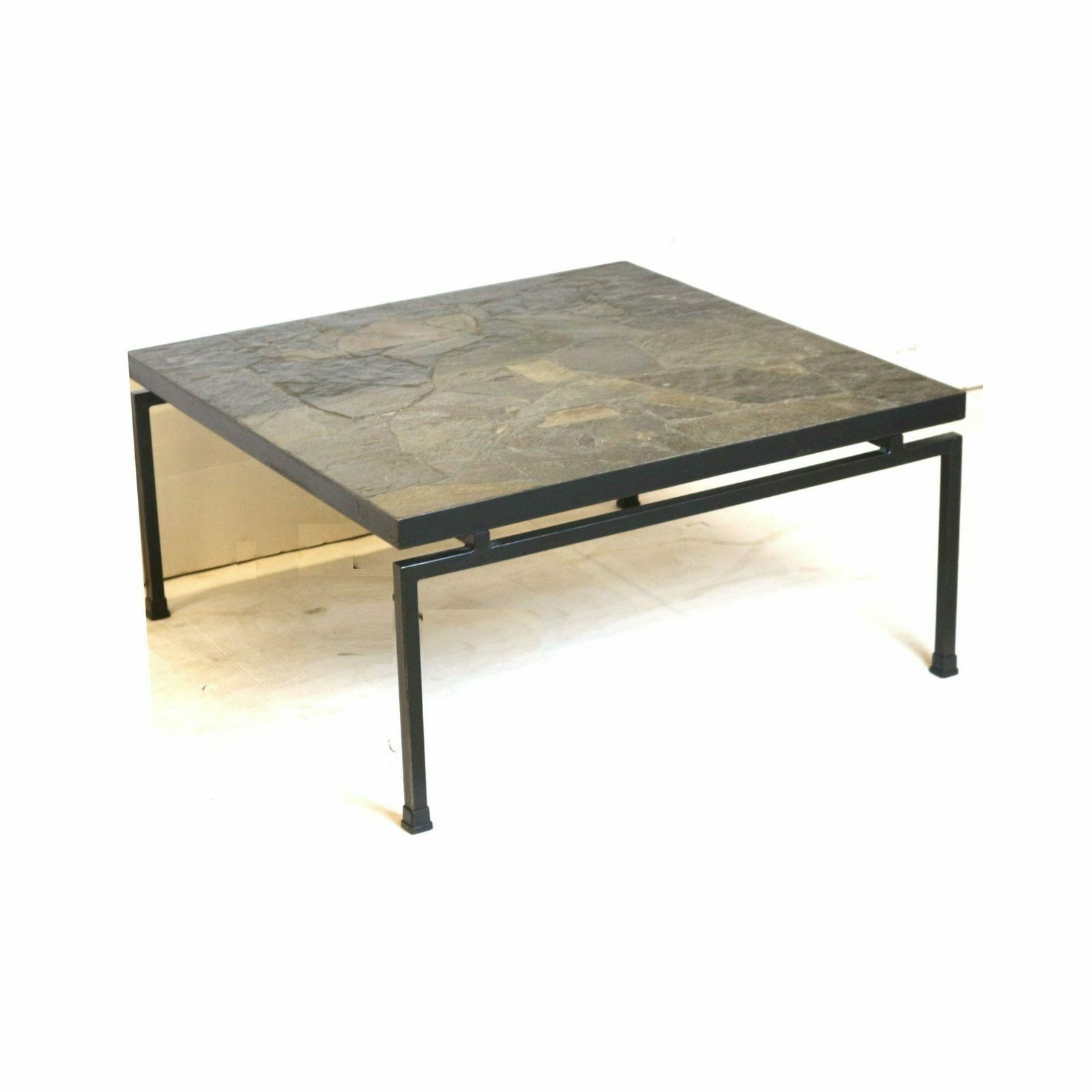 Vintage Slate Brutalist Coffee Table In The Style Of P. Kingma Made In The 1970s