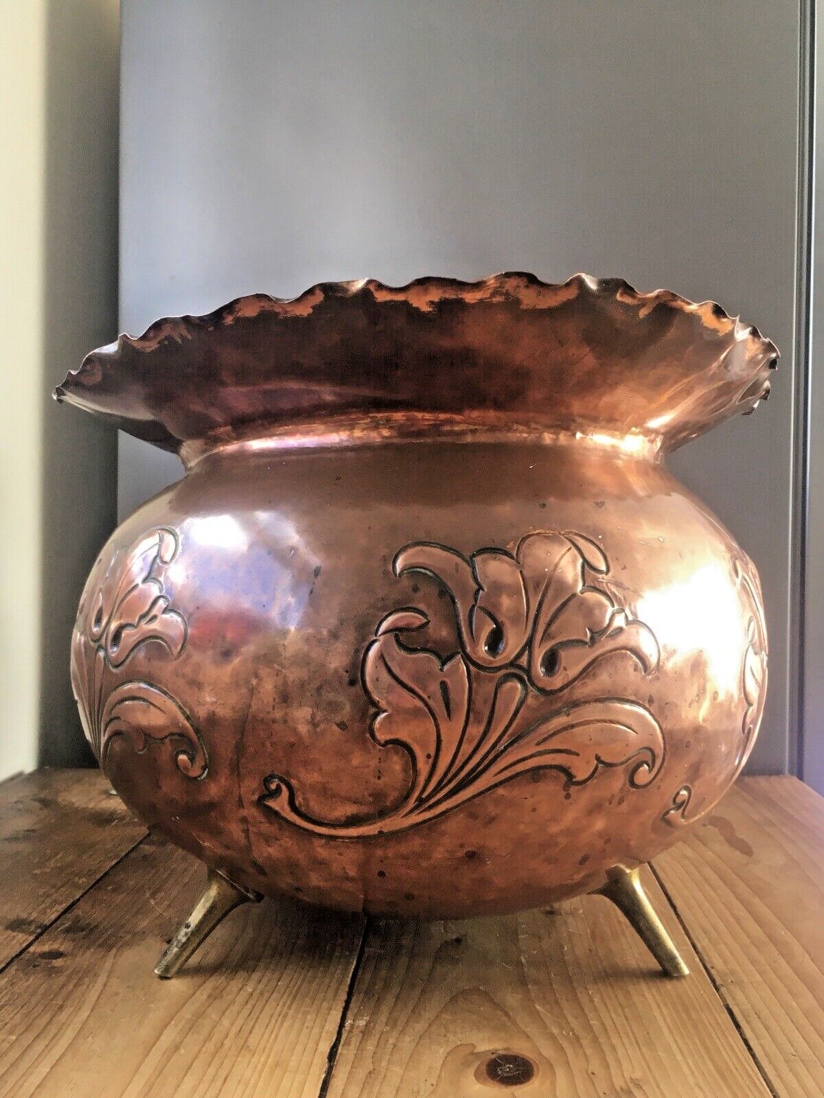 Arts & Crafts Christopher Dresser For Benham & Froud Copper Jardiniere Planter photo for sale