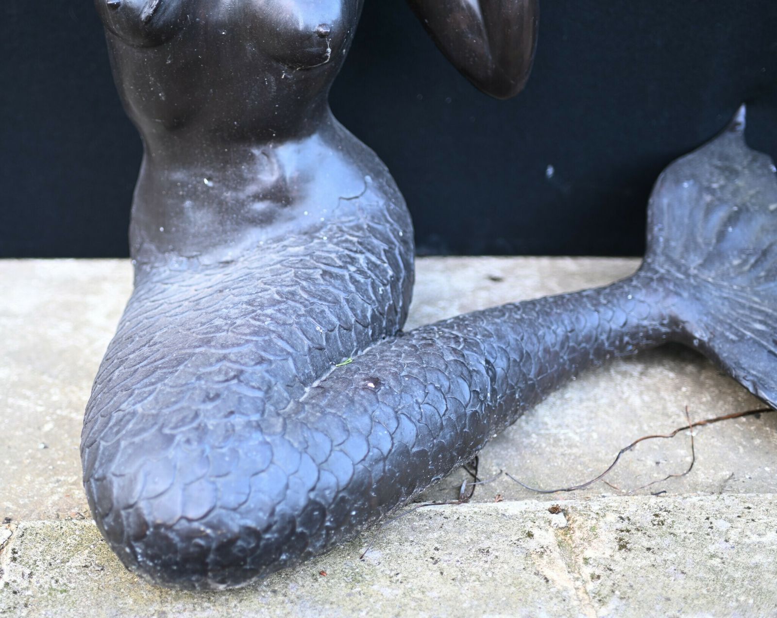 Bronze Mermaid Fountain Garden Statue Siren Female Figurine photo vinterior