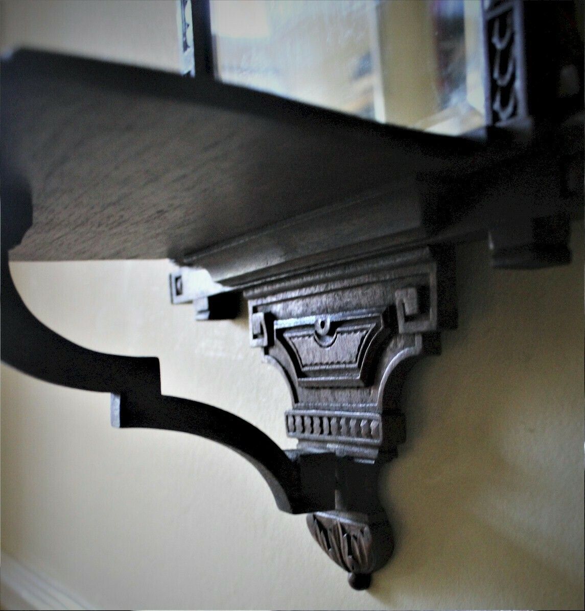 Pair Of Aesthetic Period Mahogany Mirrored Back Wall Brackets photo Furniture