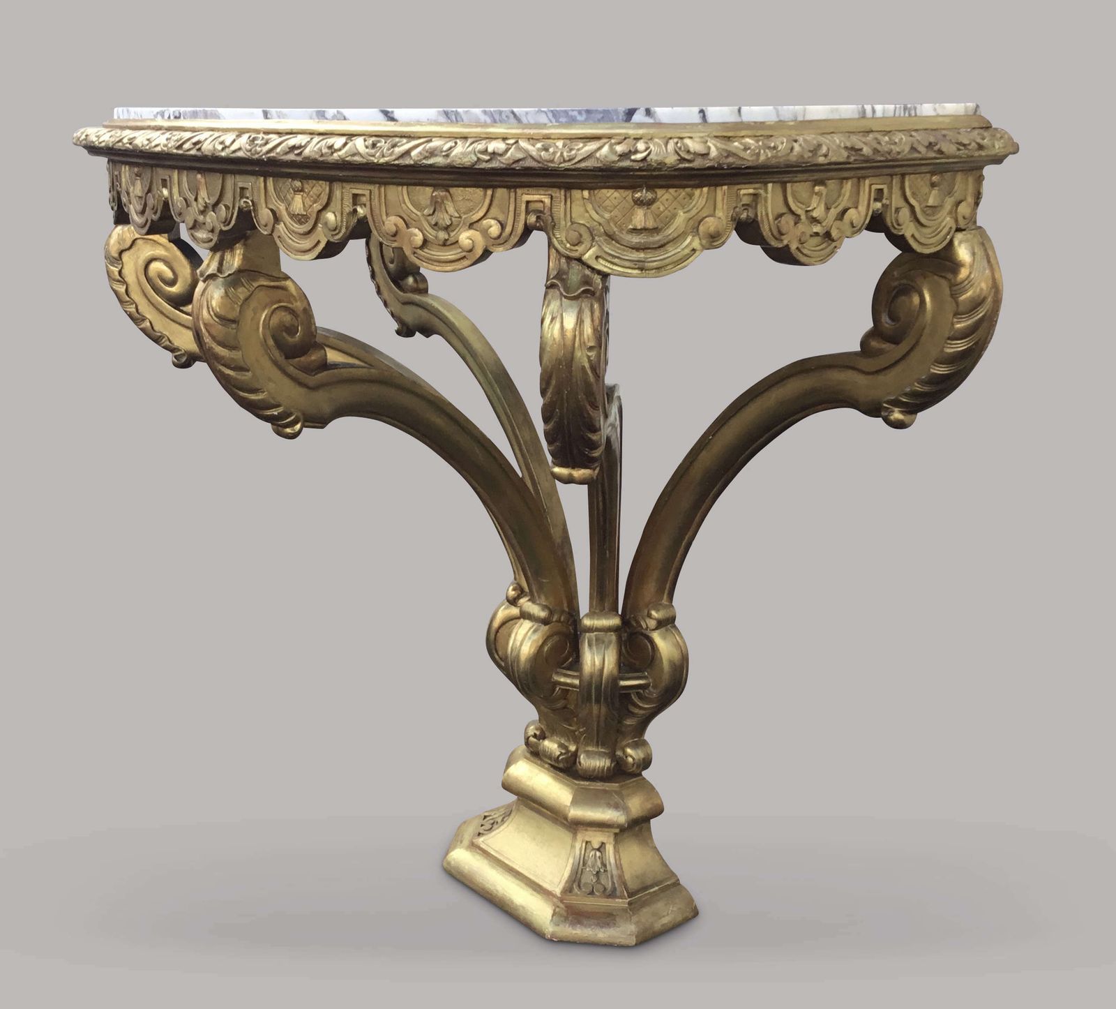 Impressive C19th Carved Giltwood Console Table In The Kentian Manner photo Furniture