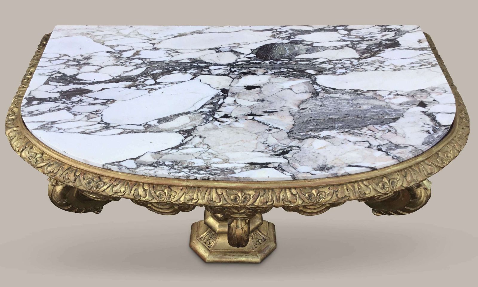 photo furniture Impressive C19th Carved Giltwood Console Table In The Kentian Manner