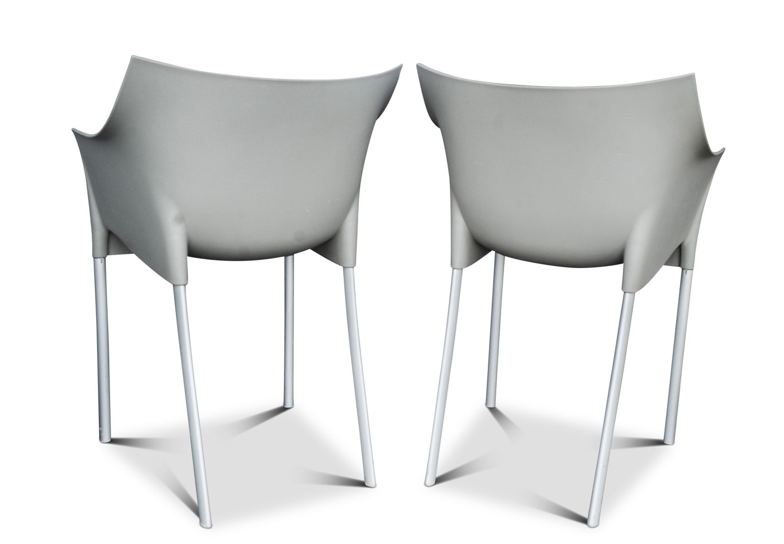 Philippe Starck Grey The DR. No Arm Chair A Stackable Iconic Chair Manufactured In Italy By Kartell 1990's Two In Stock Price Per Item Ol photo 760.0