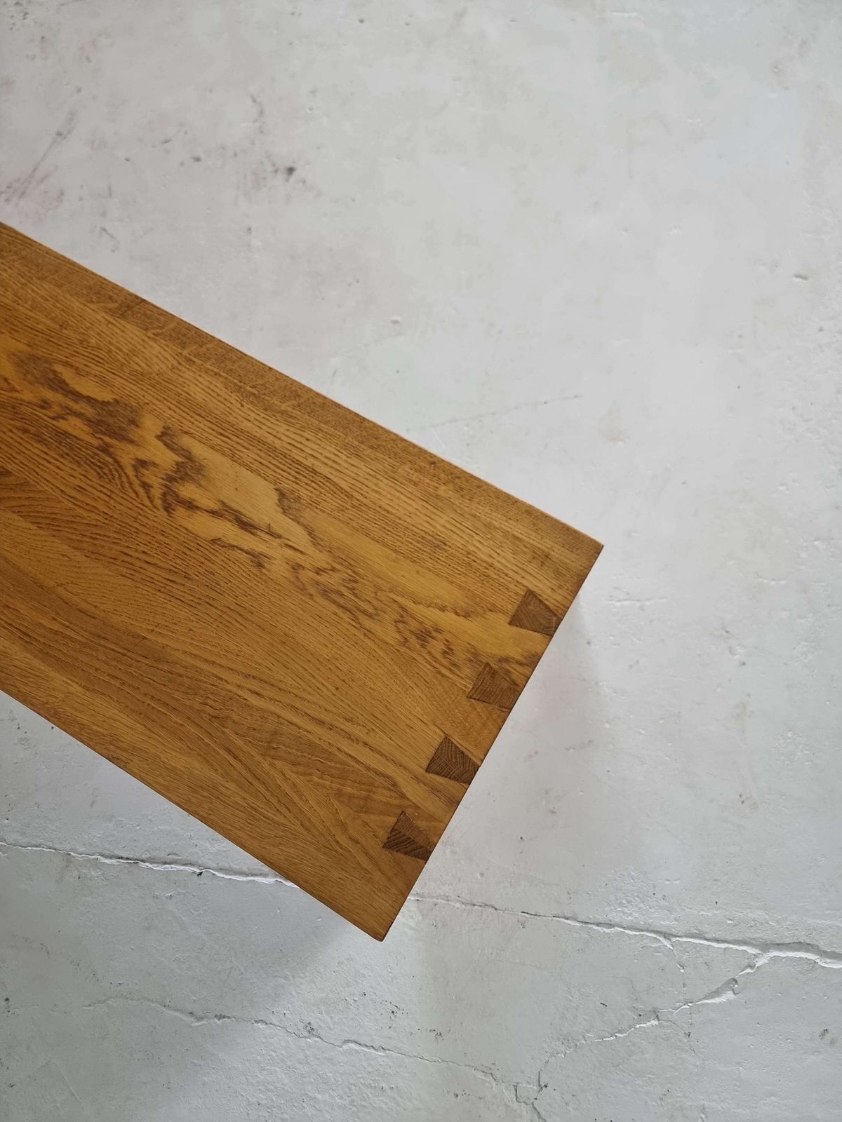 Brutalist Bench/Cabinet In Sold Oak photo vintage