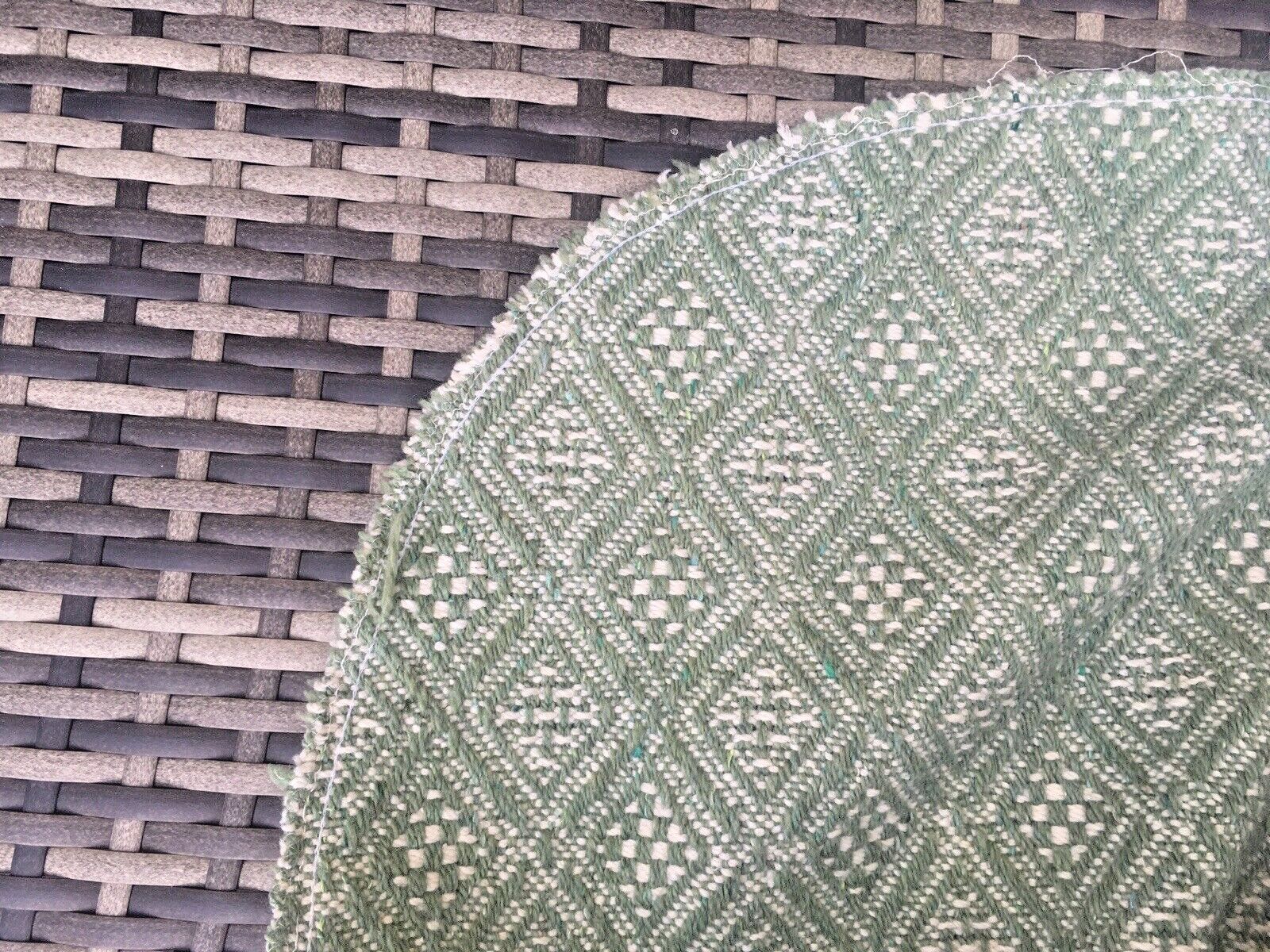 Large Vintage Welsh Woolen Style Diamond Weave Tapestry Blanket Double Bedspread photo 165.0