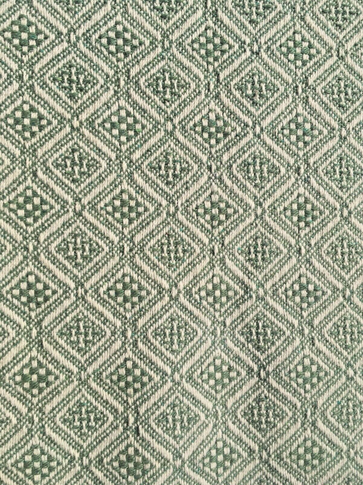 photo for sale Large Vintage Welsh Woolen Style Diamond Weave Tapestry Blanket Double Bedspread