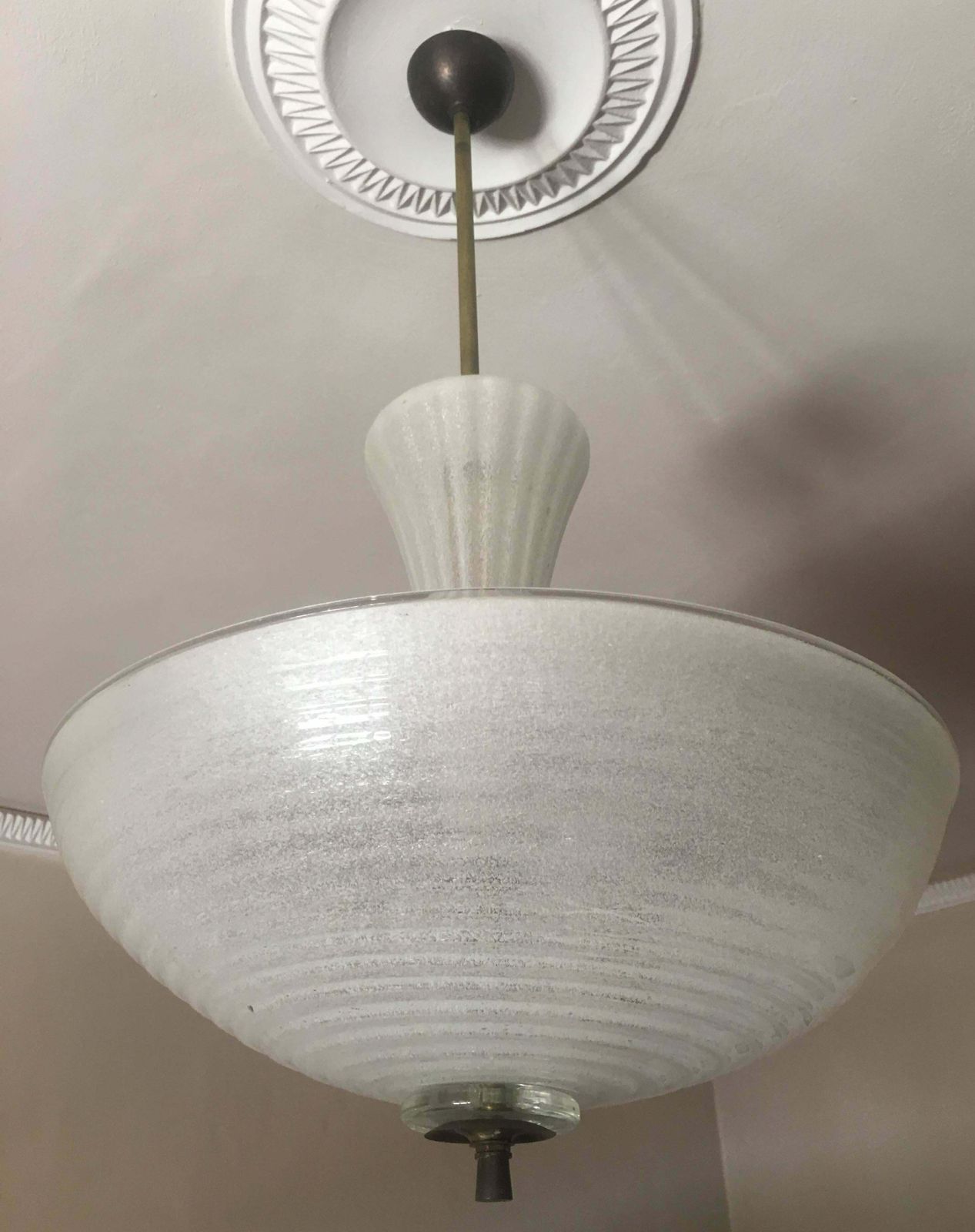 photo buy Charming Italian Pulegoso Glass Chandelier By Barovier & Toso, Murano, 1940