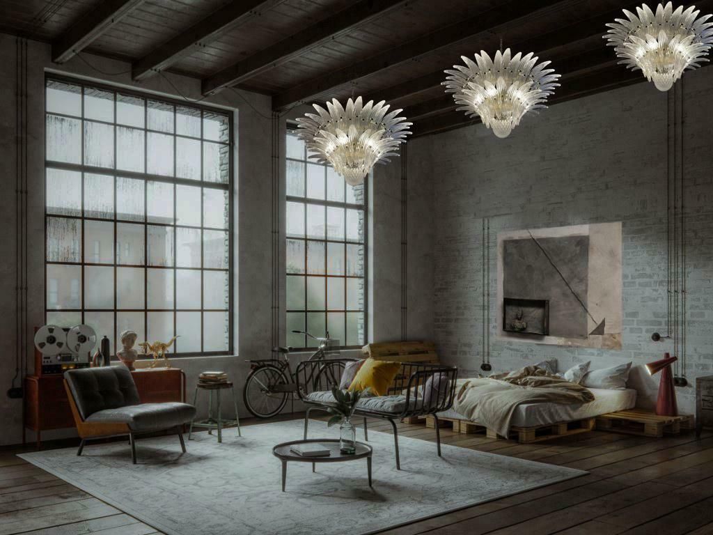 photo buy Mid 20th Century Spectacular Pair Of Venetian Chandeliers. Murano, 1980s