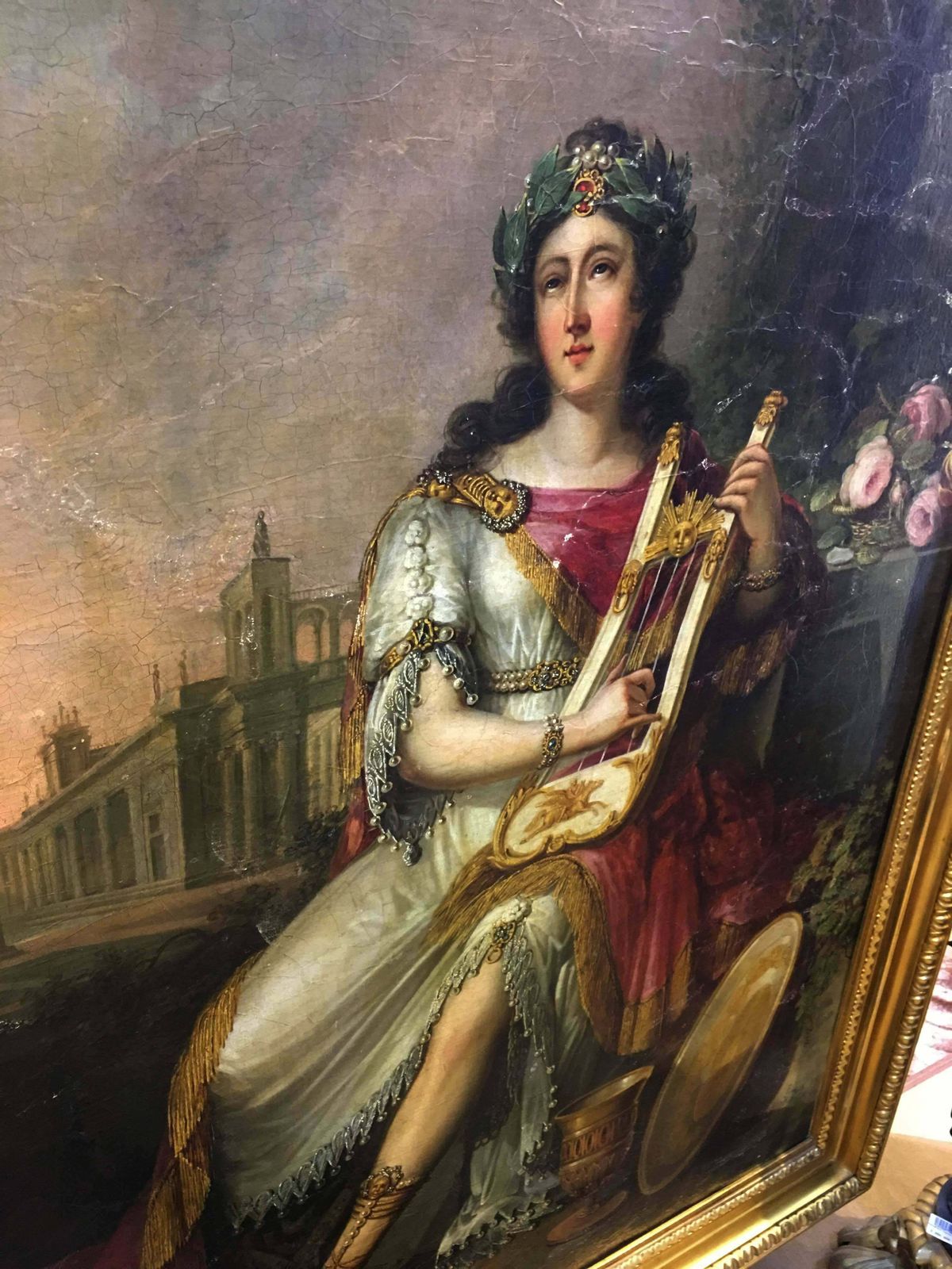Emperor Nero Plays The Lyre While Rome Burns By F. Ugeri. Rome, Circa 1810 photo furniture
