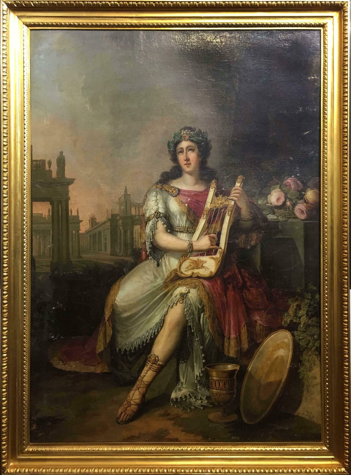 photo furniture Emperor Nero Plays The Lyre While Rome Burns By F. Ugeri. Rome, Circa 1810