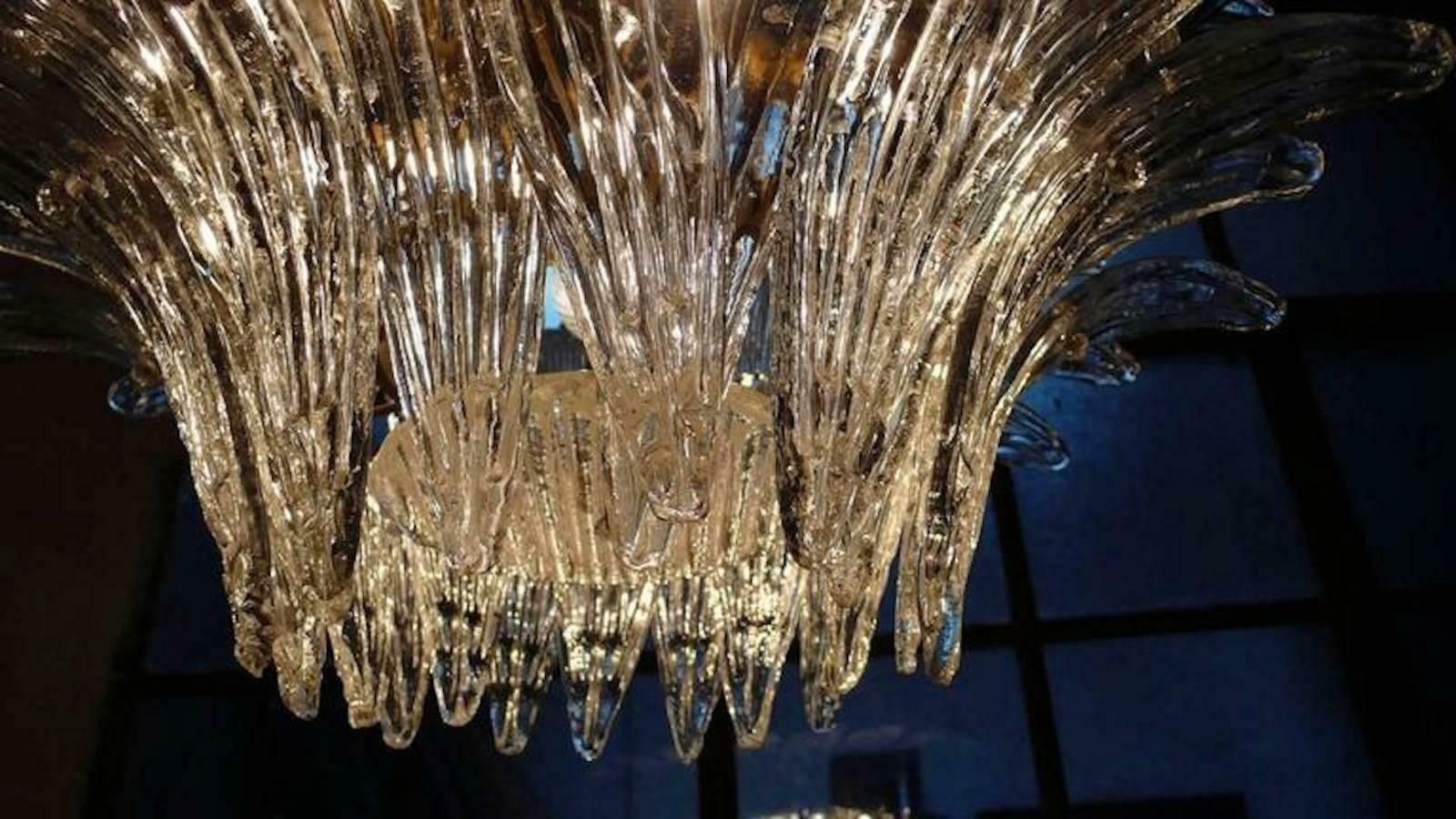 Original Palmette Chandelier By Barovier & Toso, Murano, 1960 photo Lighting