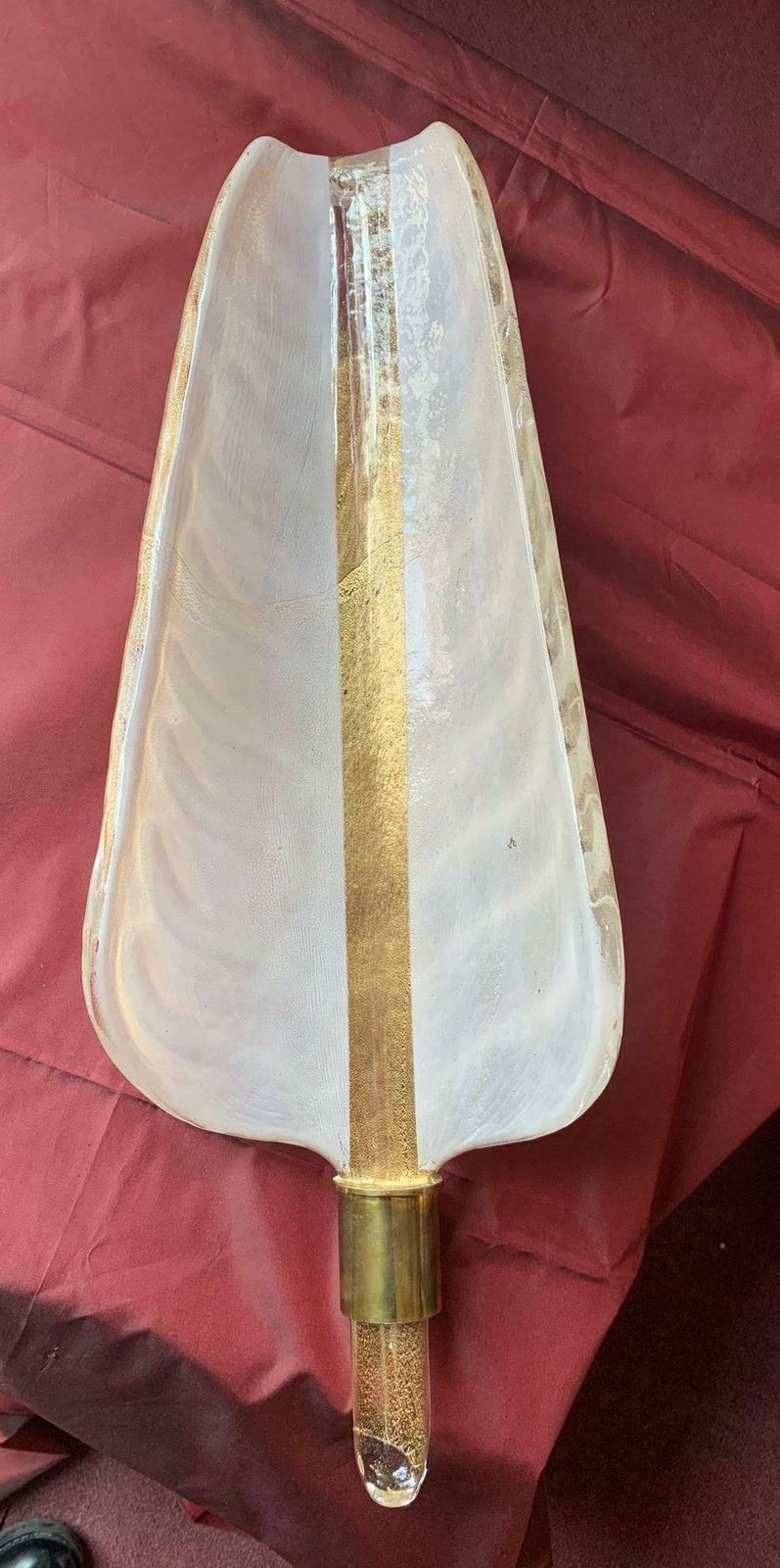 Luxurious Pair Of Large Wall Lamps By Barovier & Toso Gold, Murano, 1960s photo 2827.0