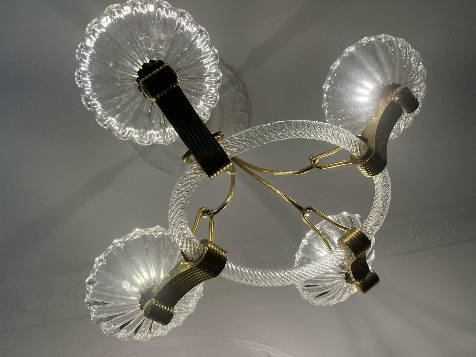 Chandelier By Barovier & Toso, Murano, 1940s photo Lighting