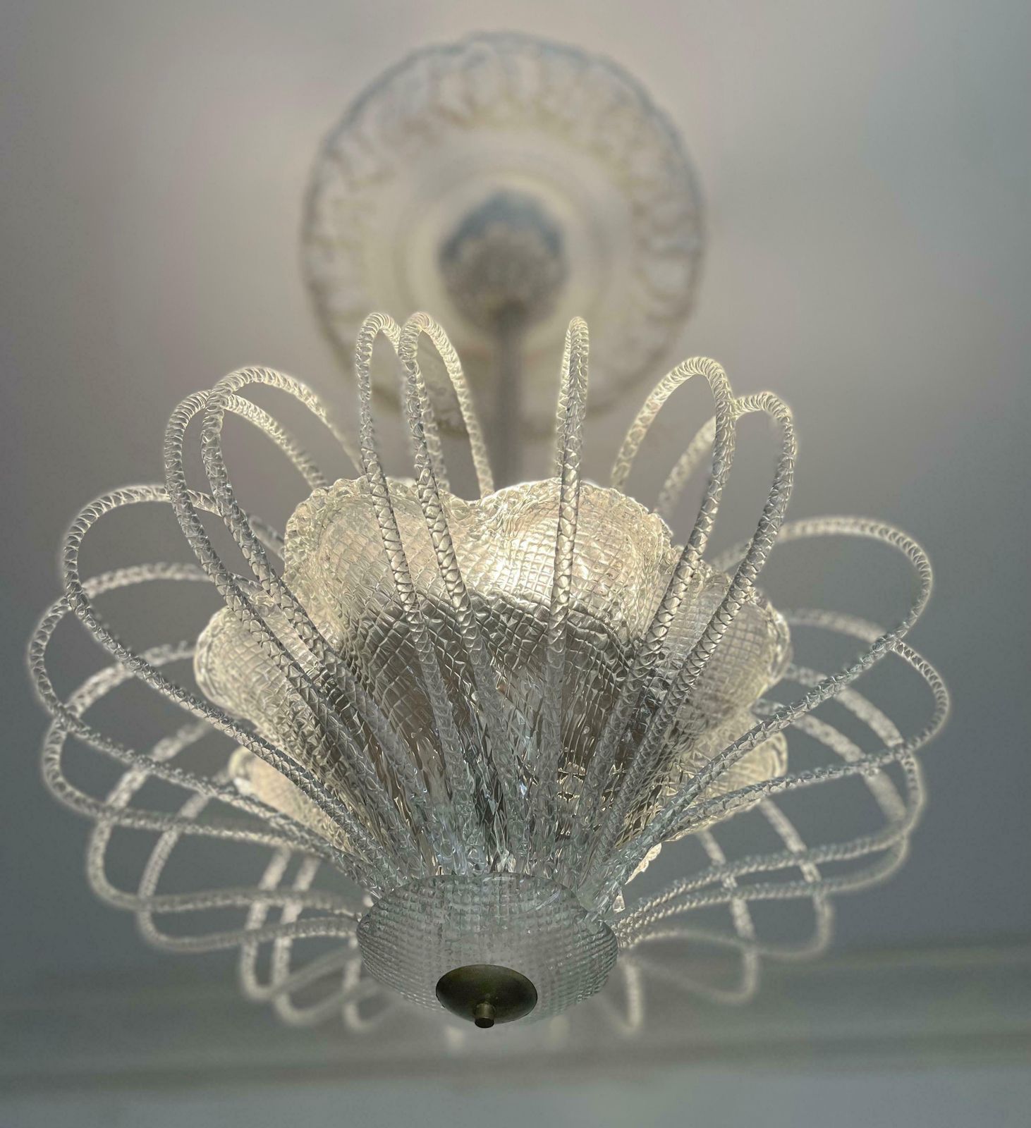 2907.0 Stunning And Original Chandelier By Barovier & Toso, Murano, 1940s photo