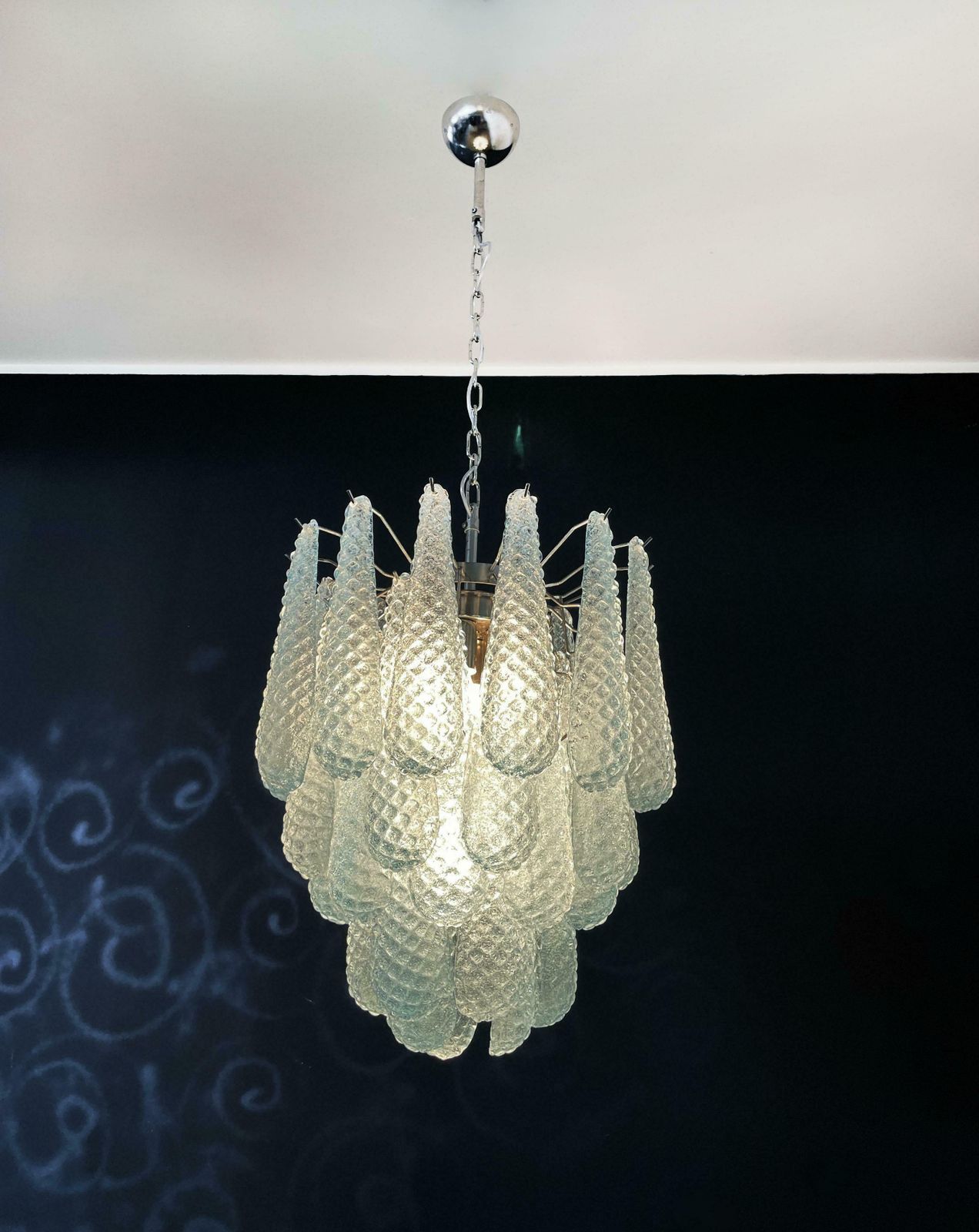 2827.0 Fascinating Pair Of Italian Murano Glass Chandeliers photo