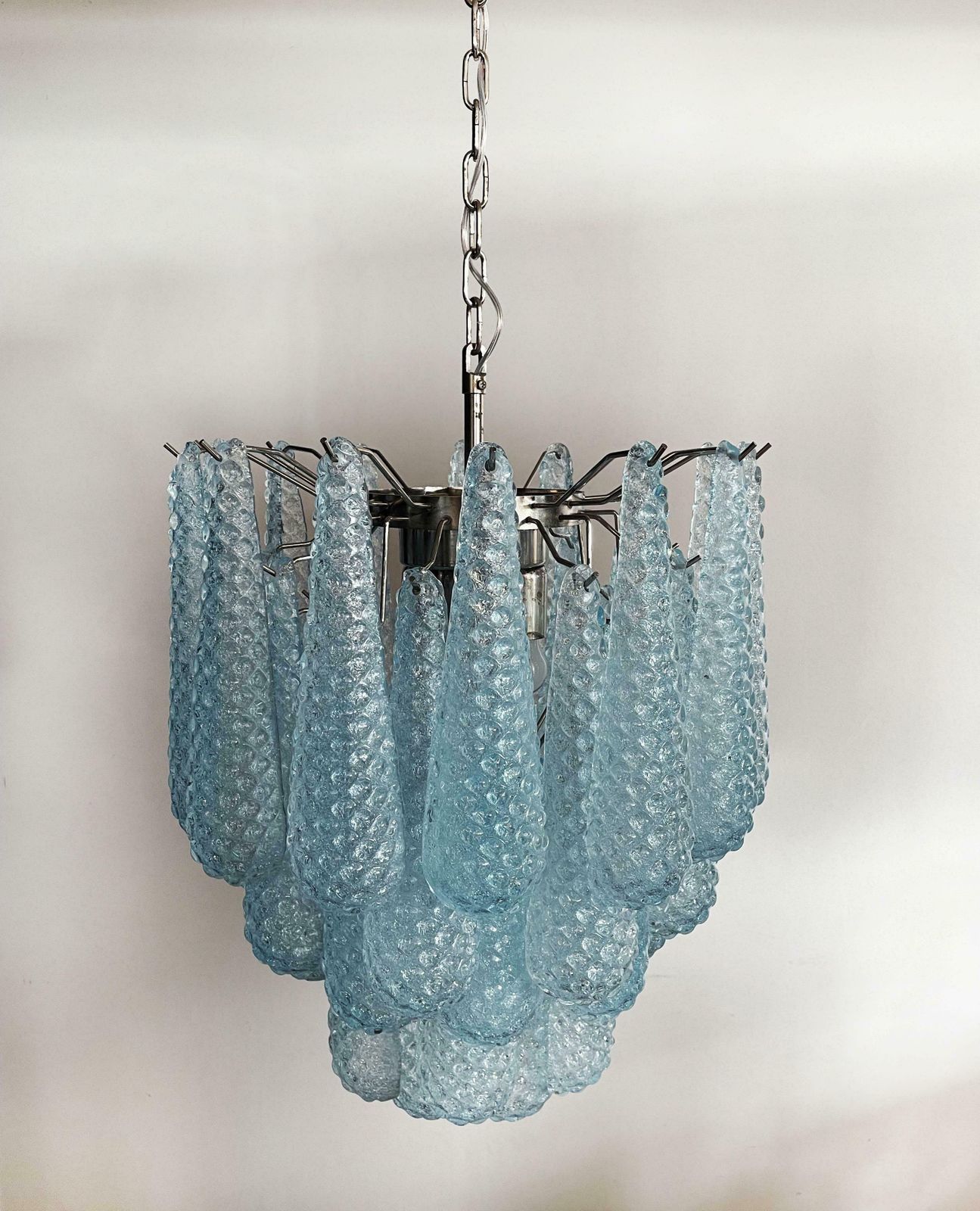 photo buy Fascinating Pair Of Italian Murano Glass Chandeliers