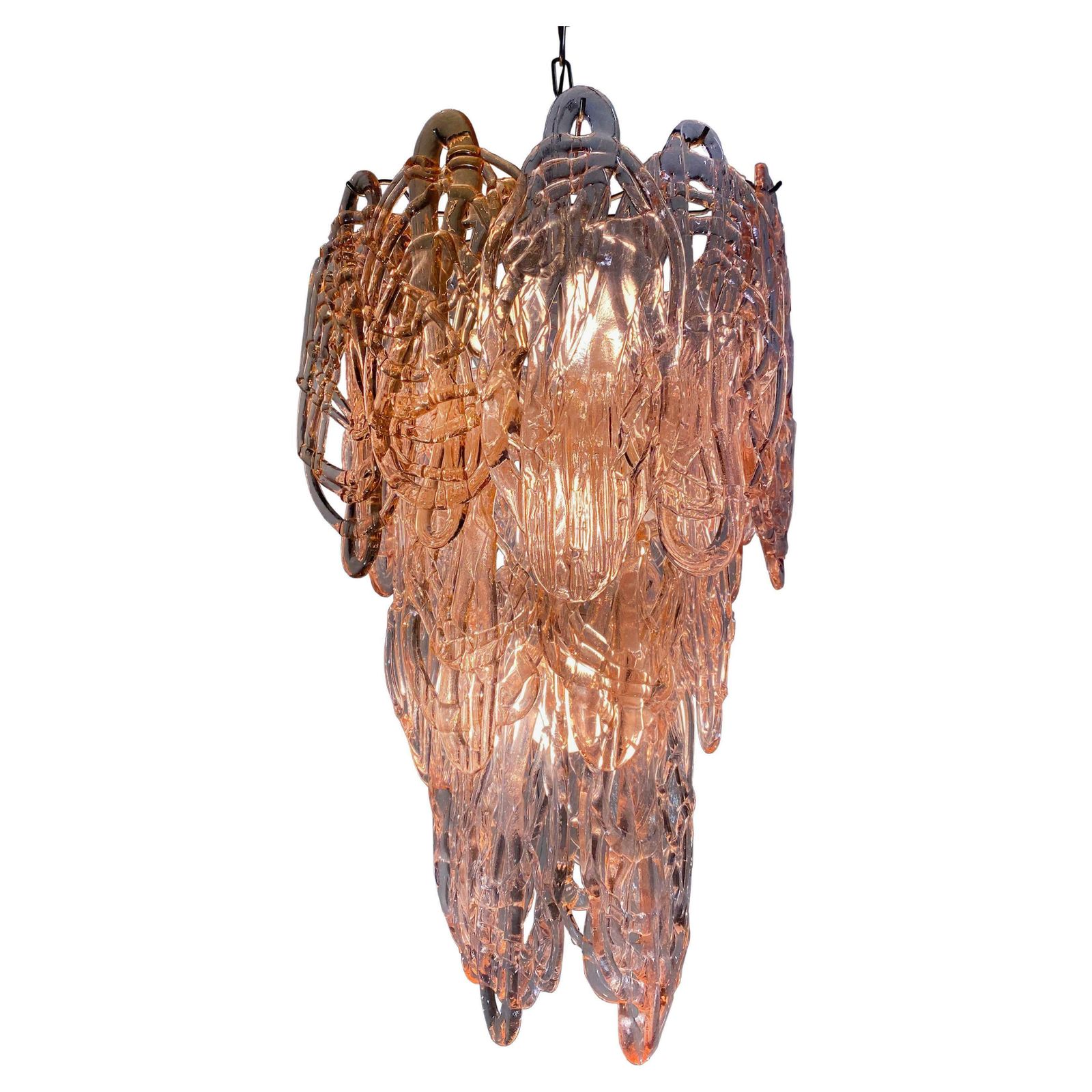 Midcentury Ragnatela Murano Glasse Chandelier By Mazzega, 1970s