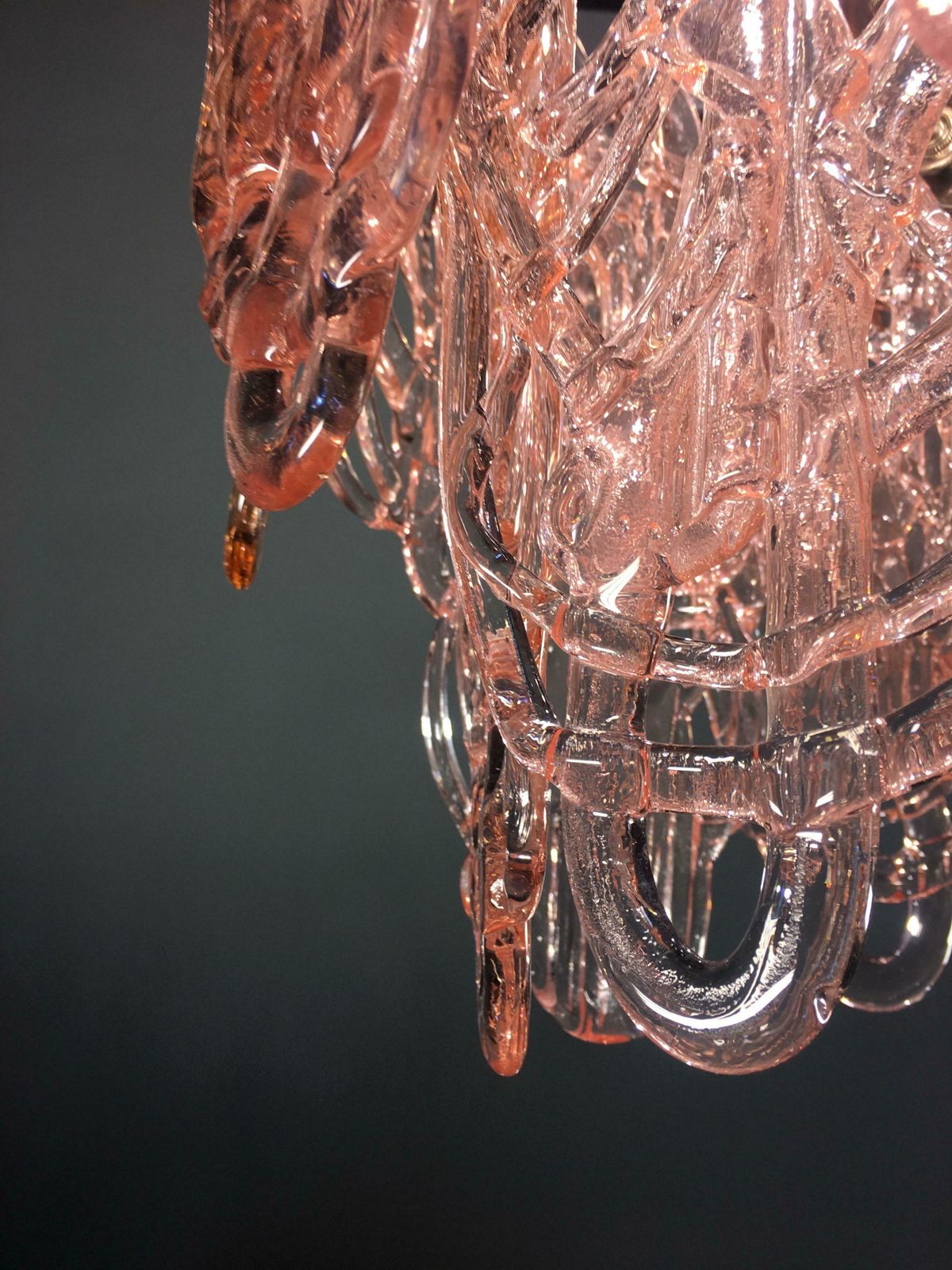 photo vinterior Midcentury Ragnatela Murano Glasse Chandelier By Mazzega, 1970s