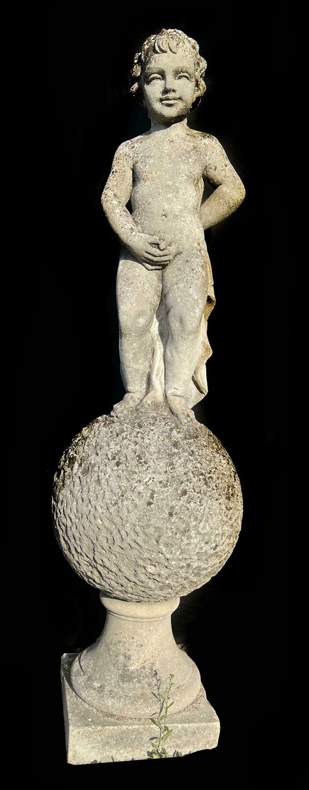 Puer Mingens, Charming Garden Sculpture In Vicenza Stone, 1960 photo 7269.0