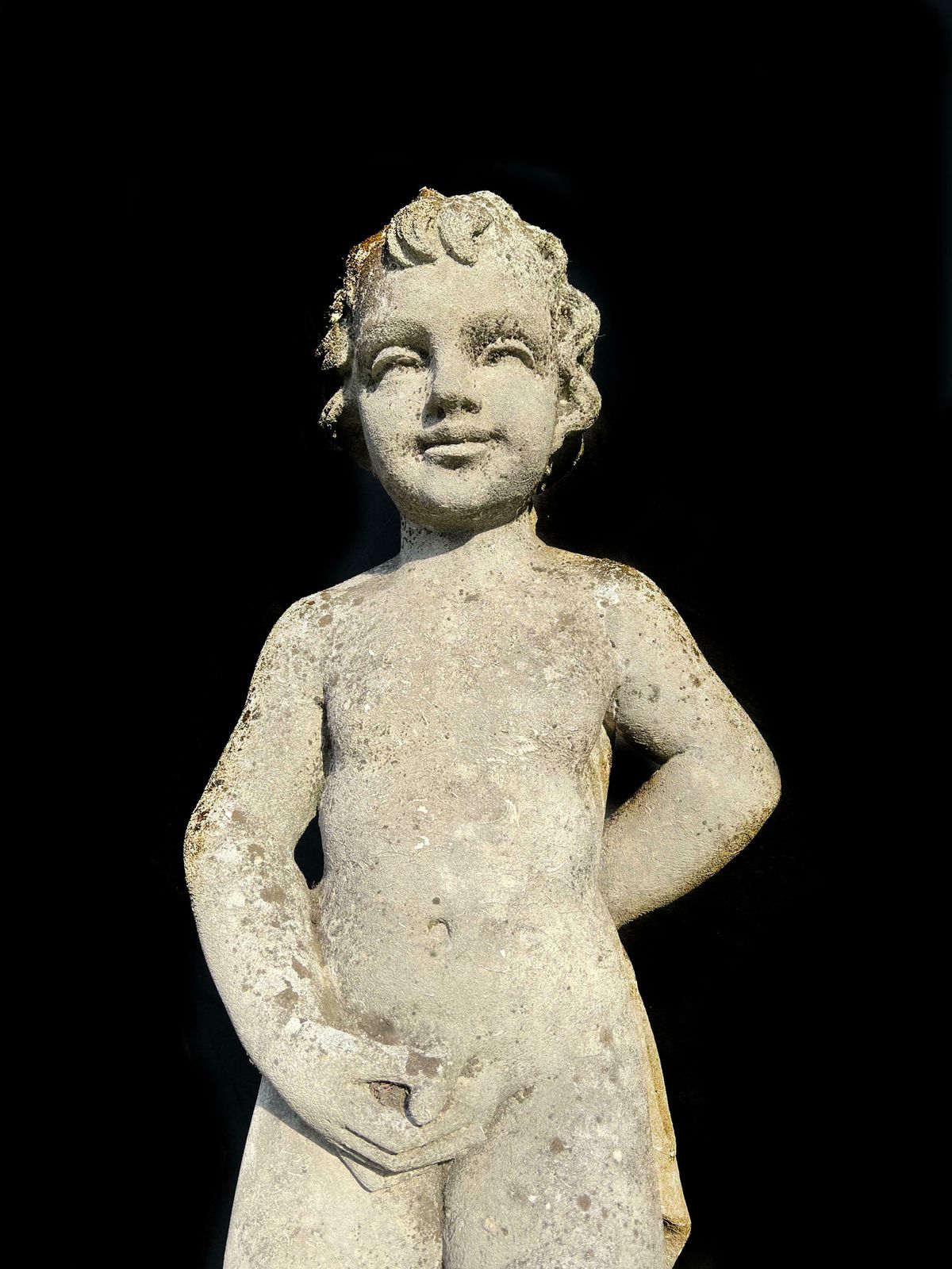 Puer Mingens, Charming Garden Sculpture In Vicenza Stone, 1960 photo buy
