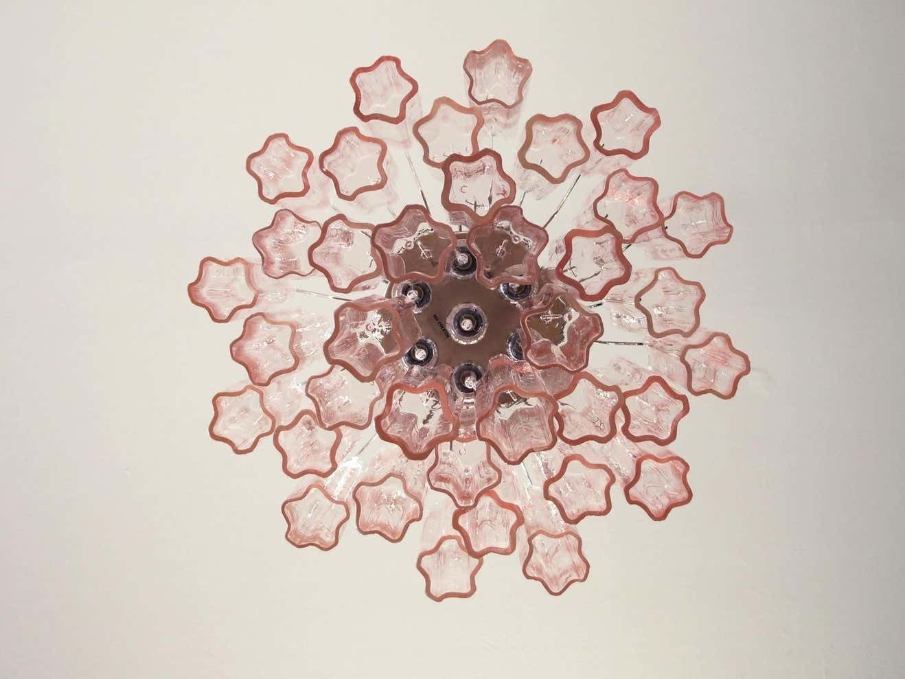 photo buy Pair Of Italian 36 Pink Glass Tube Chandeliers, Murano, 1970s