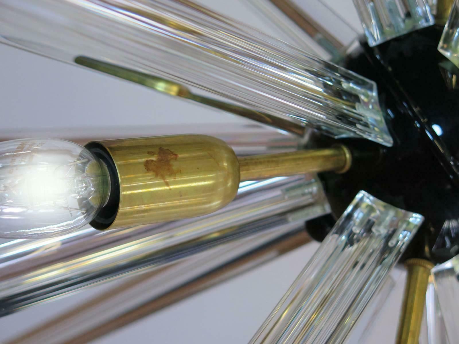 photo furniture Exceptional Pair Of Sputnik Chandeliers,30 Crystal Glass Murano, 1990