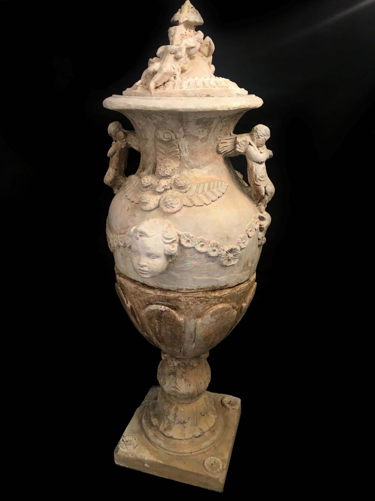 Pair Of Old Italian Stone Garden Vases. Florence, Late Of 18th Century photo furniture