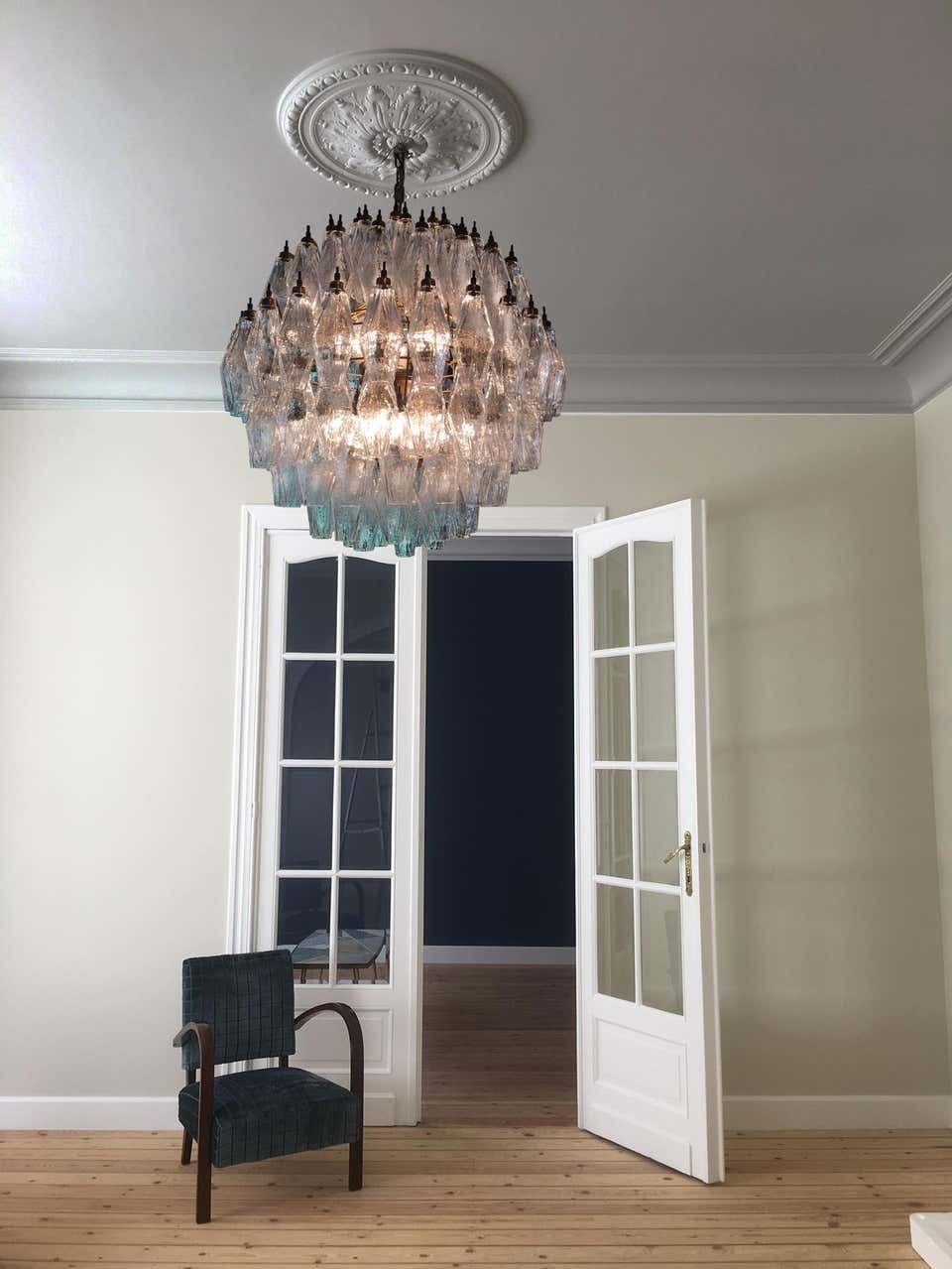 photo vinterior Spectacular Murano 140 Poliedri Chandelier, Carlo Scarpa Style, Murano
