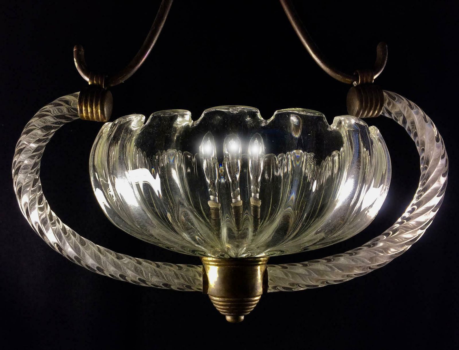 Charming Art Deco Italian Chandelier By Ercole Barovier, Murano, 1940 photo buy